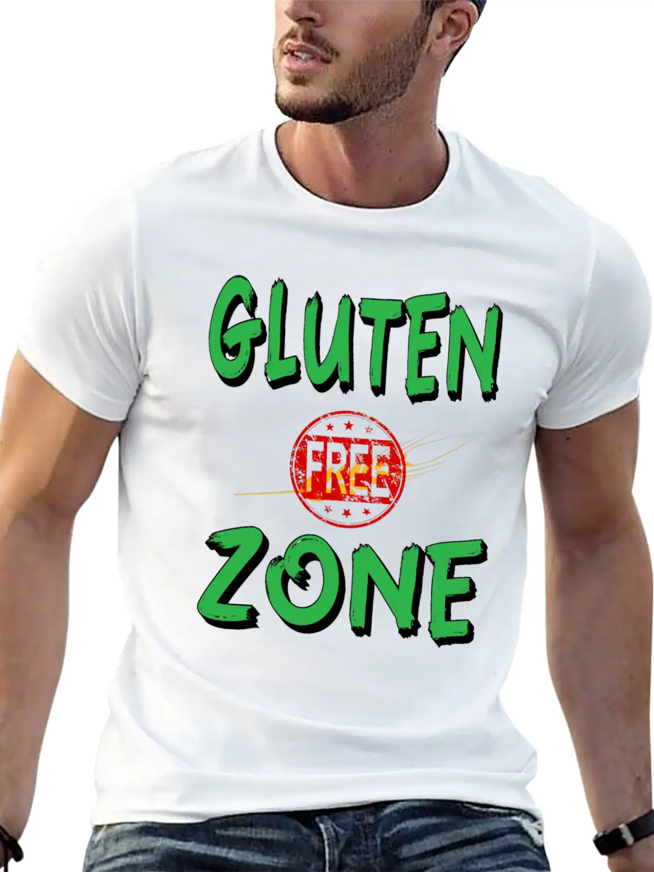Gluten Free Zone Unisex Casual T-Shirt – Clean Design For Daily Comfort
