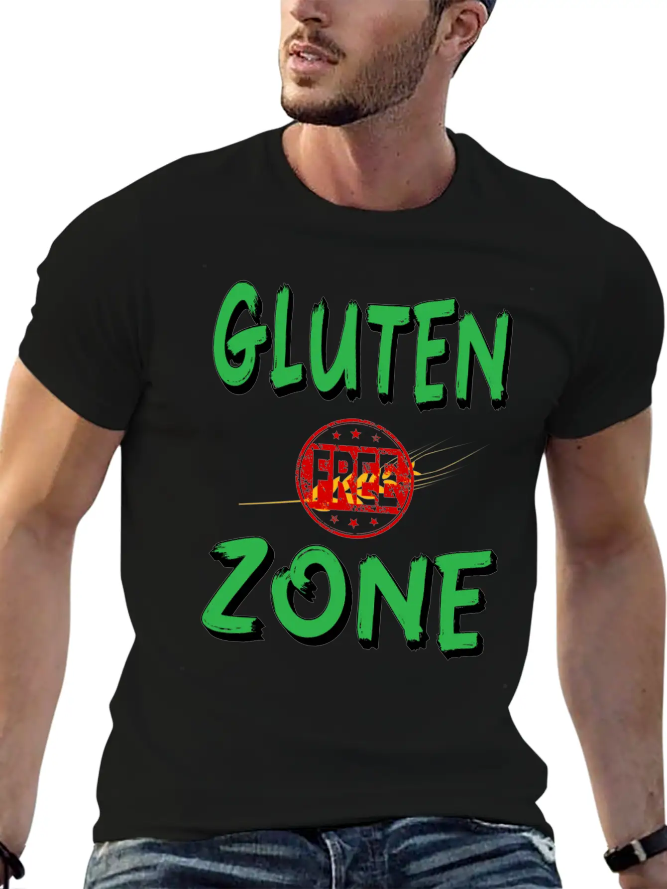 Gluten Free Zone Unisex Casual T-Shirt – Clean Design For Daily Comfort