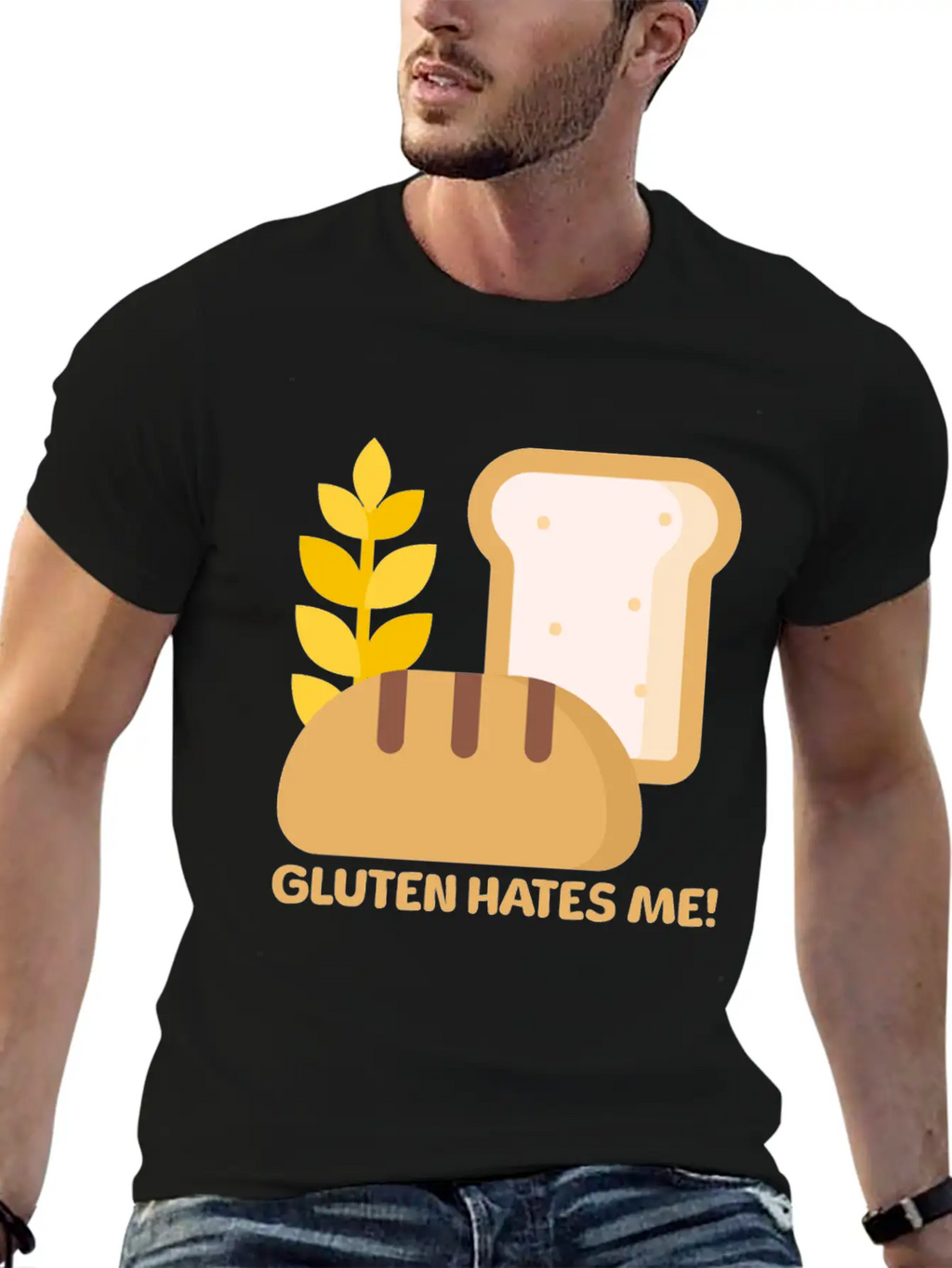 Gluten Hates Me! Gluten Allergy Relaxed Everyday Tee – Lightweight And Durable Cotton