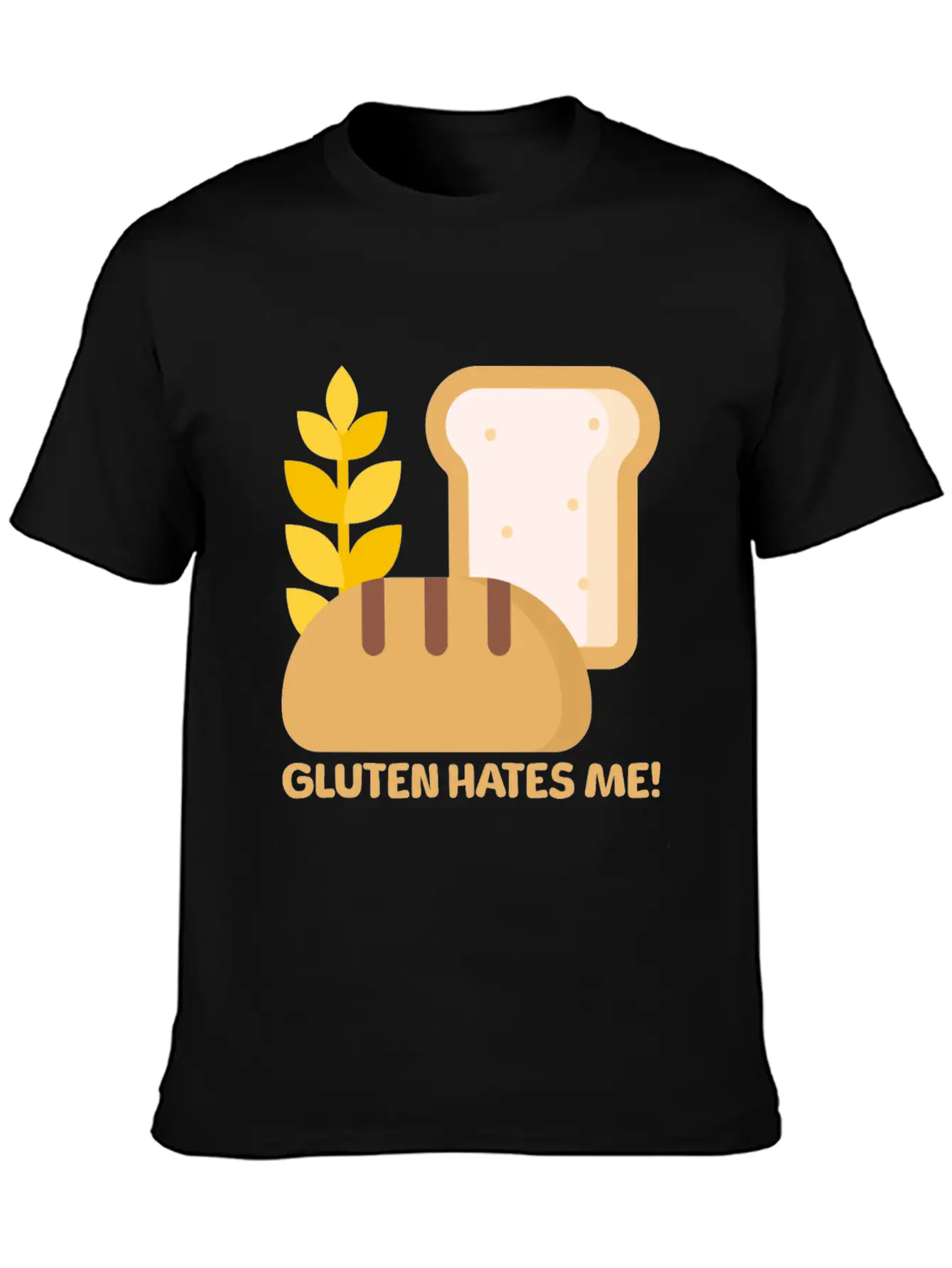 Gluten Hates Me! Gluten Allergy Relaxed Everyday Tee – Lightweight And Durable Cotton