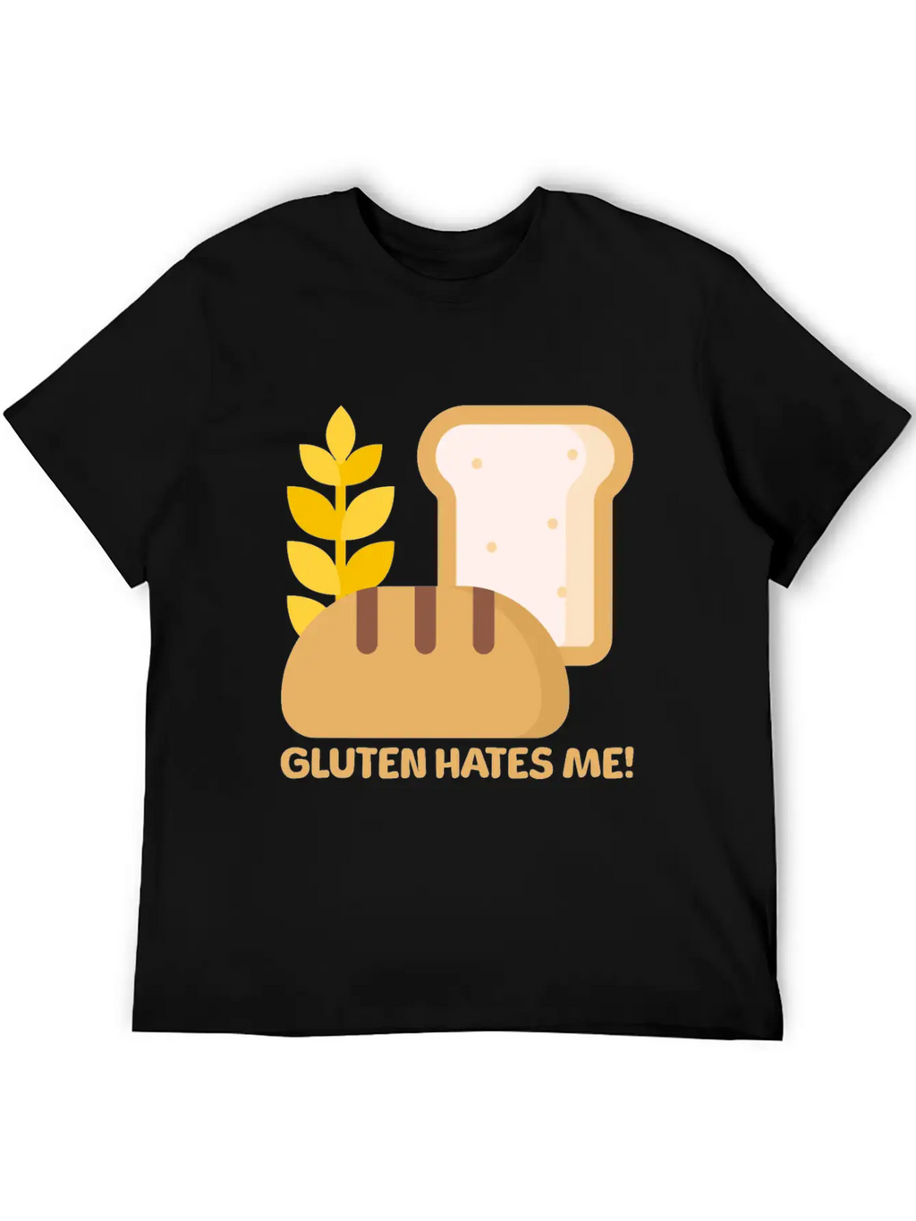 Gluten Hates Me! Gluten Allergy Relaxed Everyday Tee – Lightweight And Durable Cotton