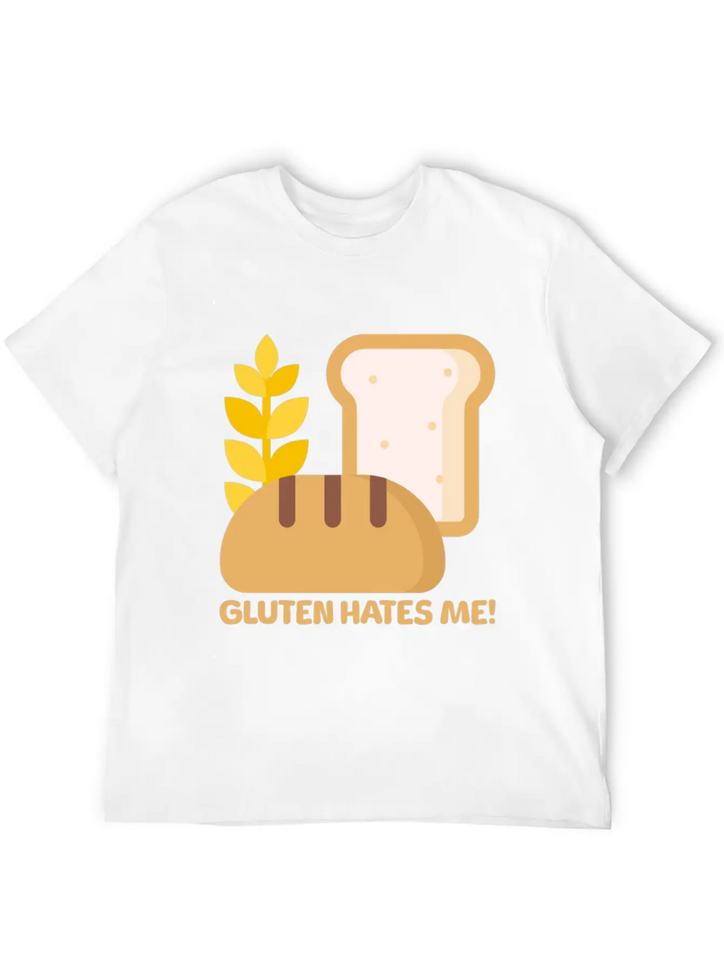 Gluten Hates Me! Gluten Allergy Relaxed Everyday Tee – Lightweight And Durable Cotton