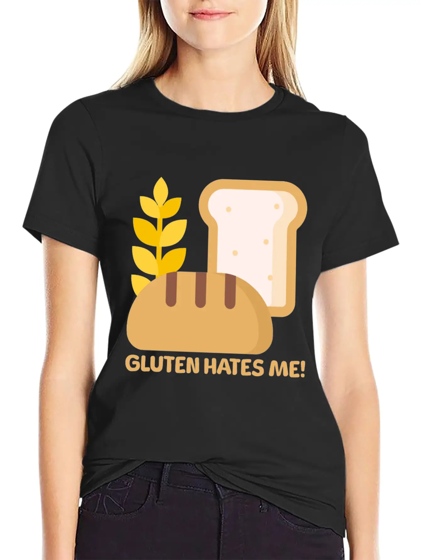 Gluten Hates Me! Gluten Allergy Relaxed Everyday Tee – Lightweight And Durable Cotton