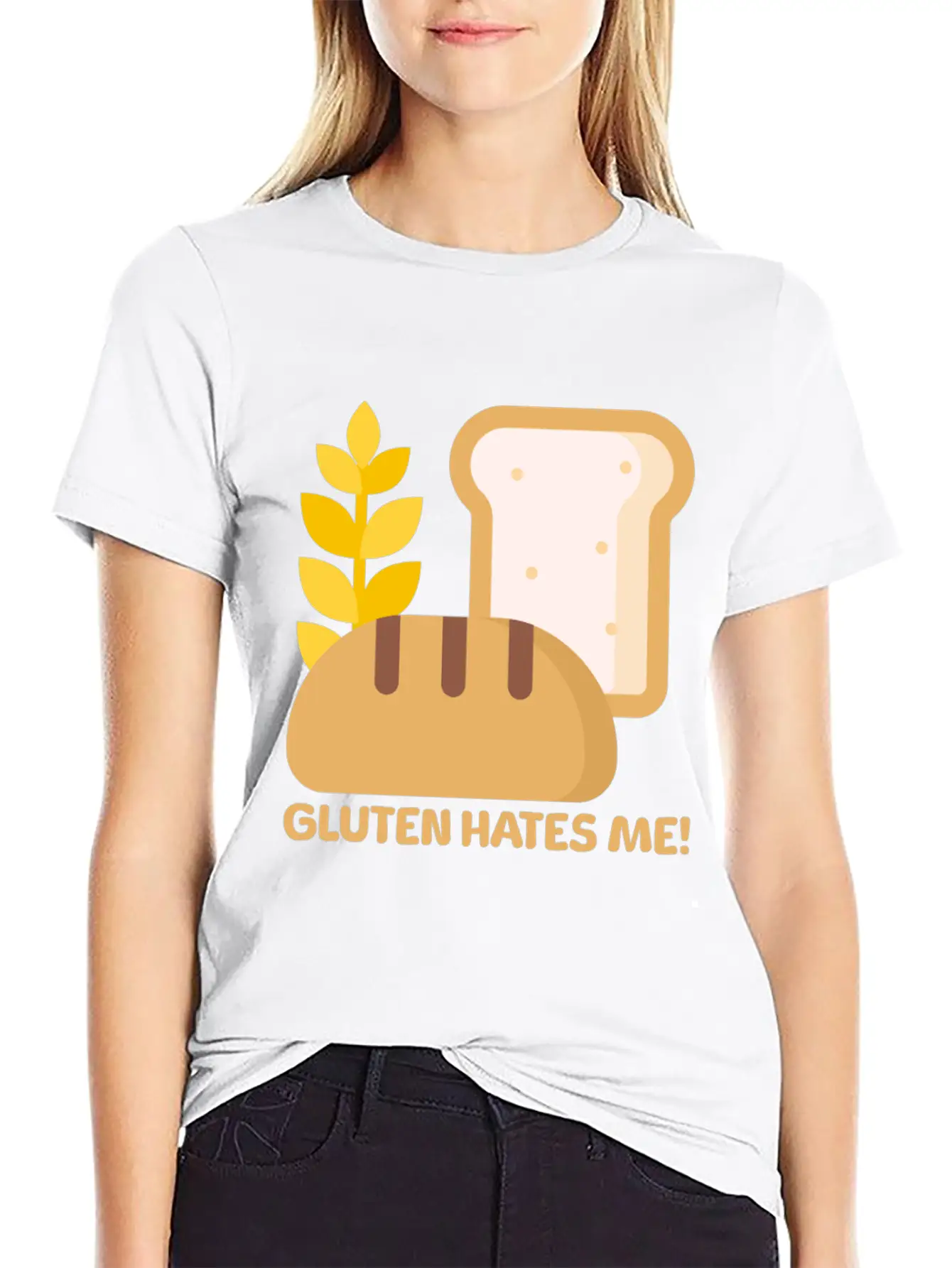Gluten Hates Me! Gluten Allergy Relaxed Everyday Tee – Lightweight And Durable Cotton
