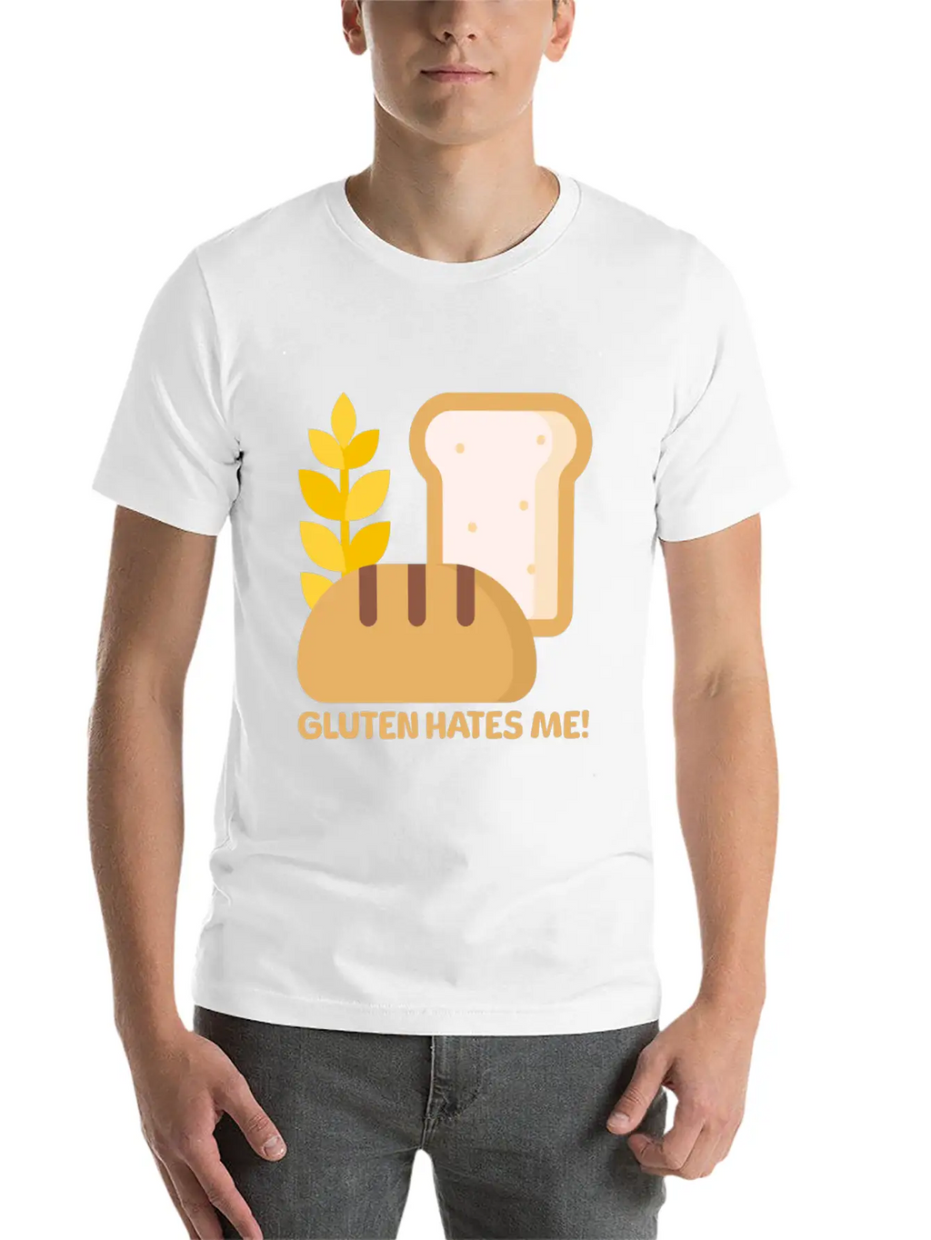 Gluten Hates Me! Gluten Allergy Relaxed Everyday Tee – Lightweight And Durable Cotton