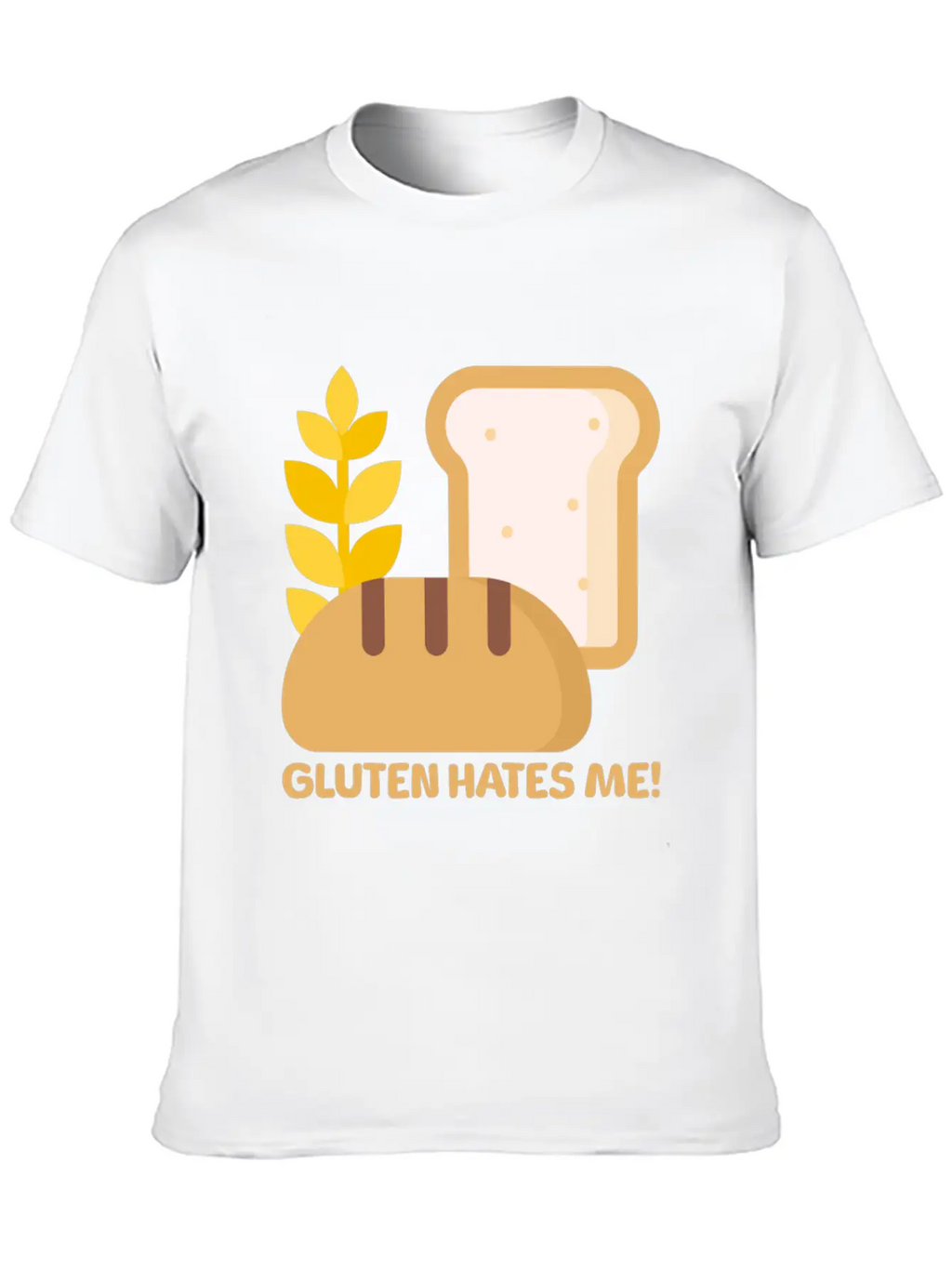 Gluten Hates Me! Gluten Allergy Relaxed Everyday Tee – Lightweight And Durable Cotton