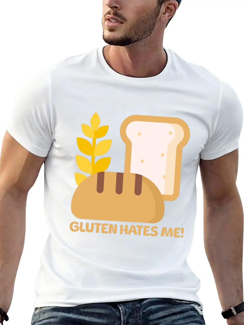 Gluten Hates Me! Gluten Allergy Relaxed Everyday Tee – Lightweight And Durable Cotton