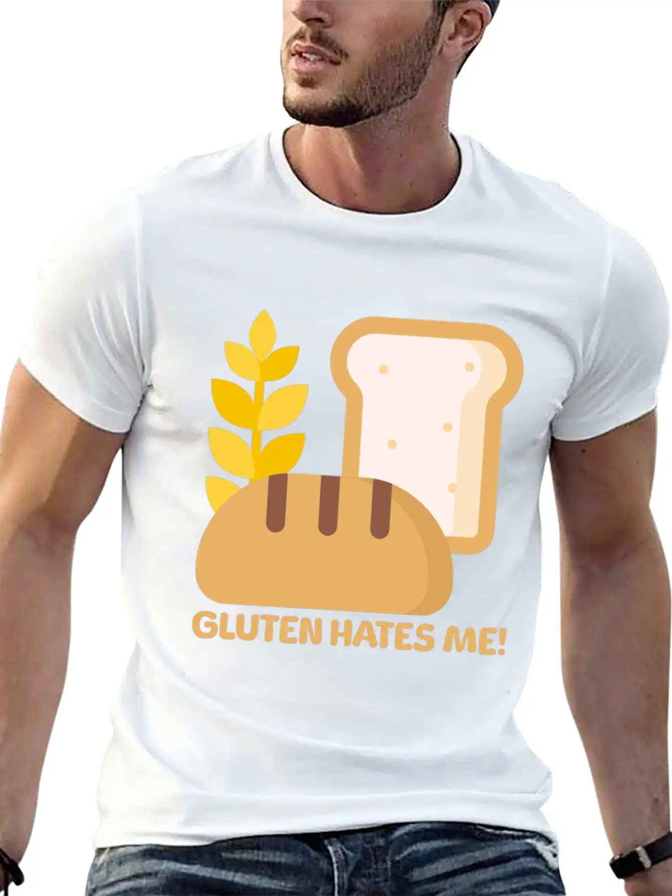 Gluten Hates Me! Gluten Allergy Relaxed Everyday Tee – Lightweight And Durable Cotton