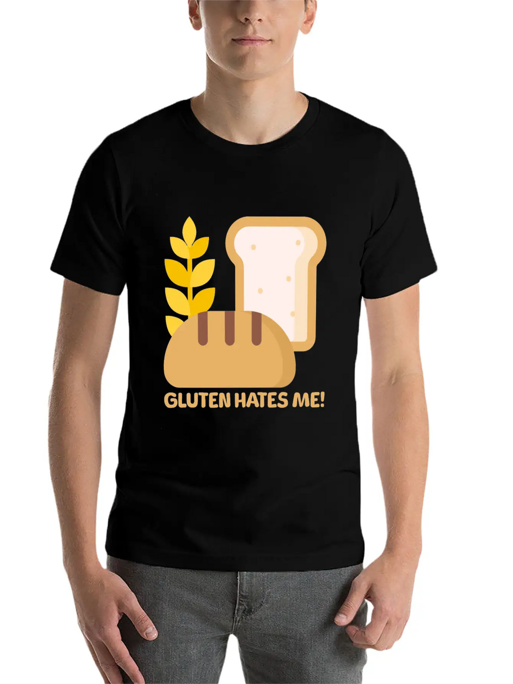 Gluten Hates Me! Gluten Allergy Relaxed Everyday Tee – Lightweight And Durable Cotton