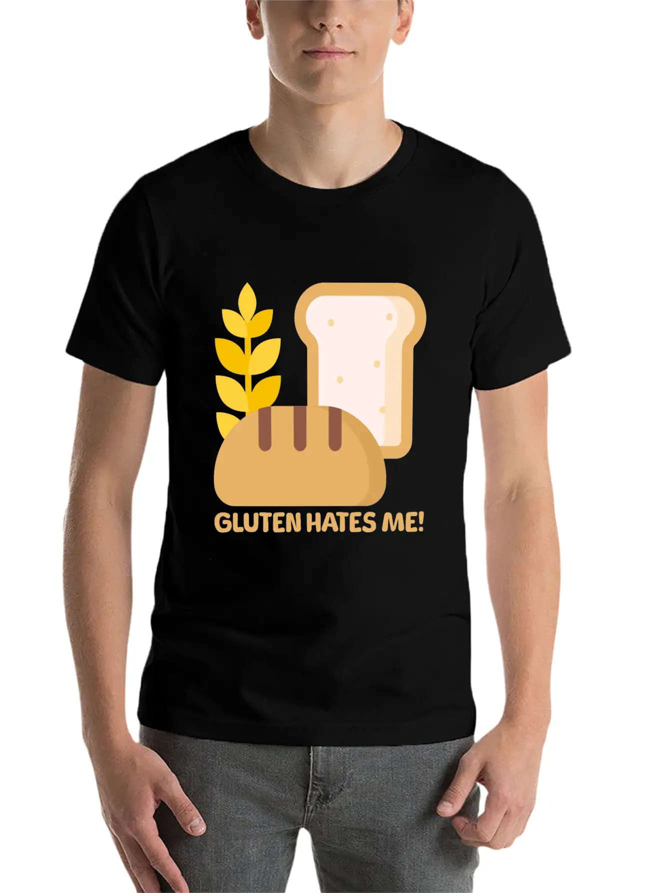 Gluten Hates Me! Gluten Allergy Relaxed Everyday Tee – Lightweight And Durable Cotton