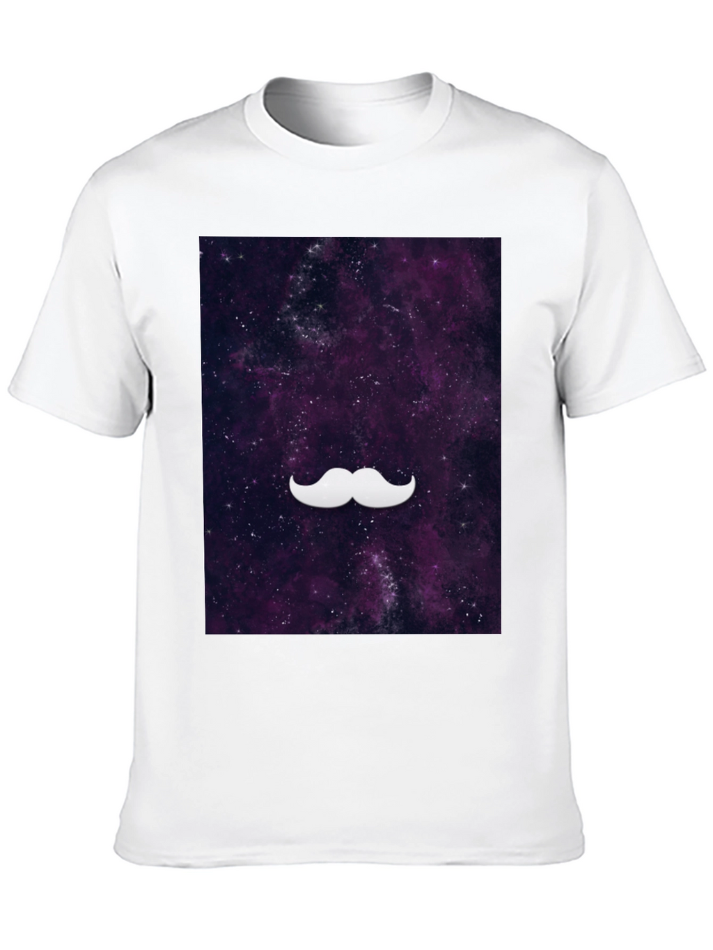 Galaxy Mustache Graphic Tee - Stylish Black Cotton T-Shirt