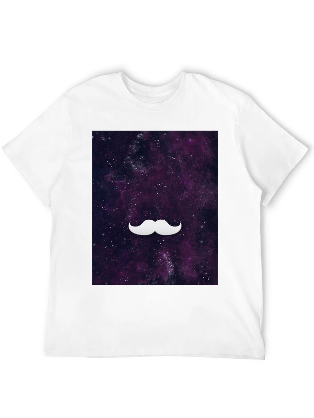 Galaxy Mustache Graphic Tee - Stylish Black Cotton T-Shirt