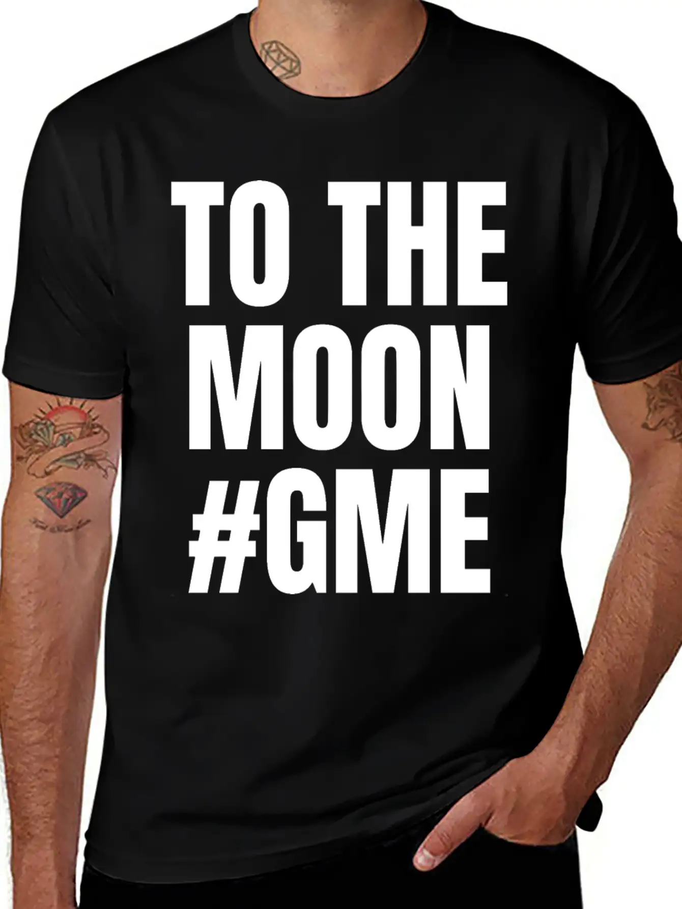 GME To The Moon Stylish Everyday T-Shirt – Unisex Basic Cotton Tee