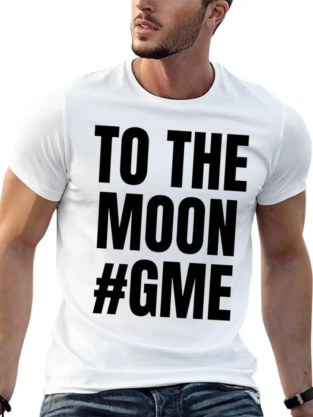 GME To The Moon Stylish Everyday T-Shirt – Unisex Basic Cotton Tee