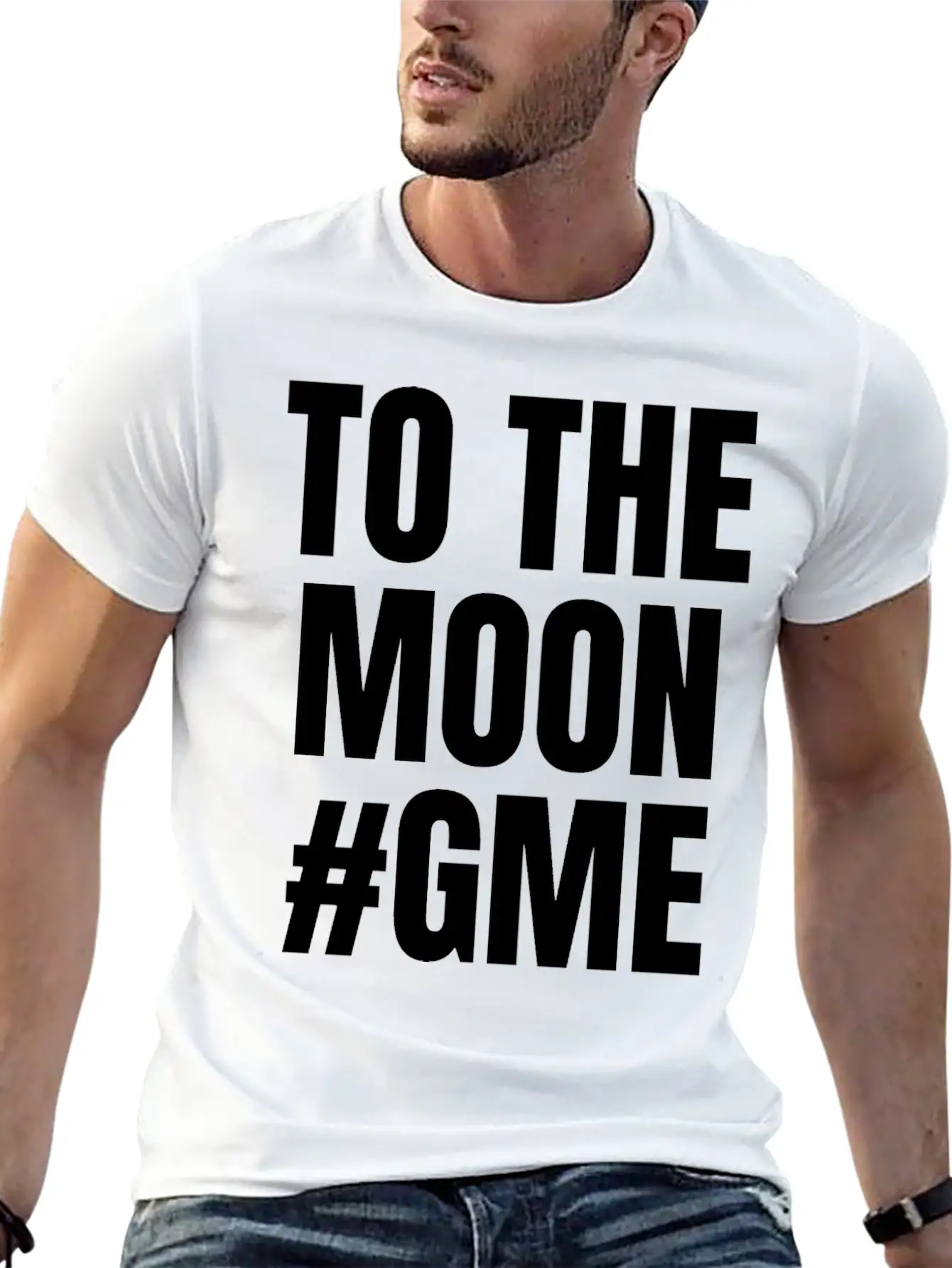 GME To The Moon Stylish Everyday T-Shirt – Unisex Basic Cotton Tee