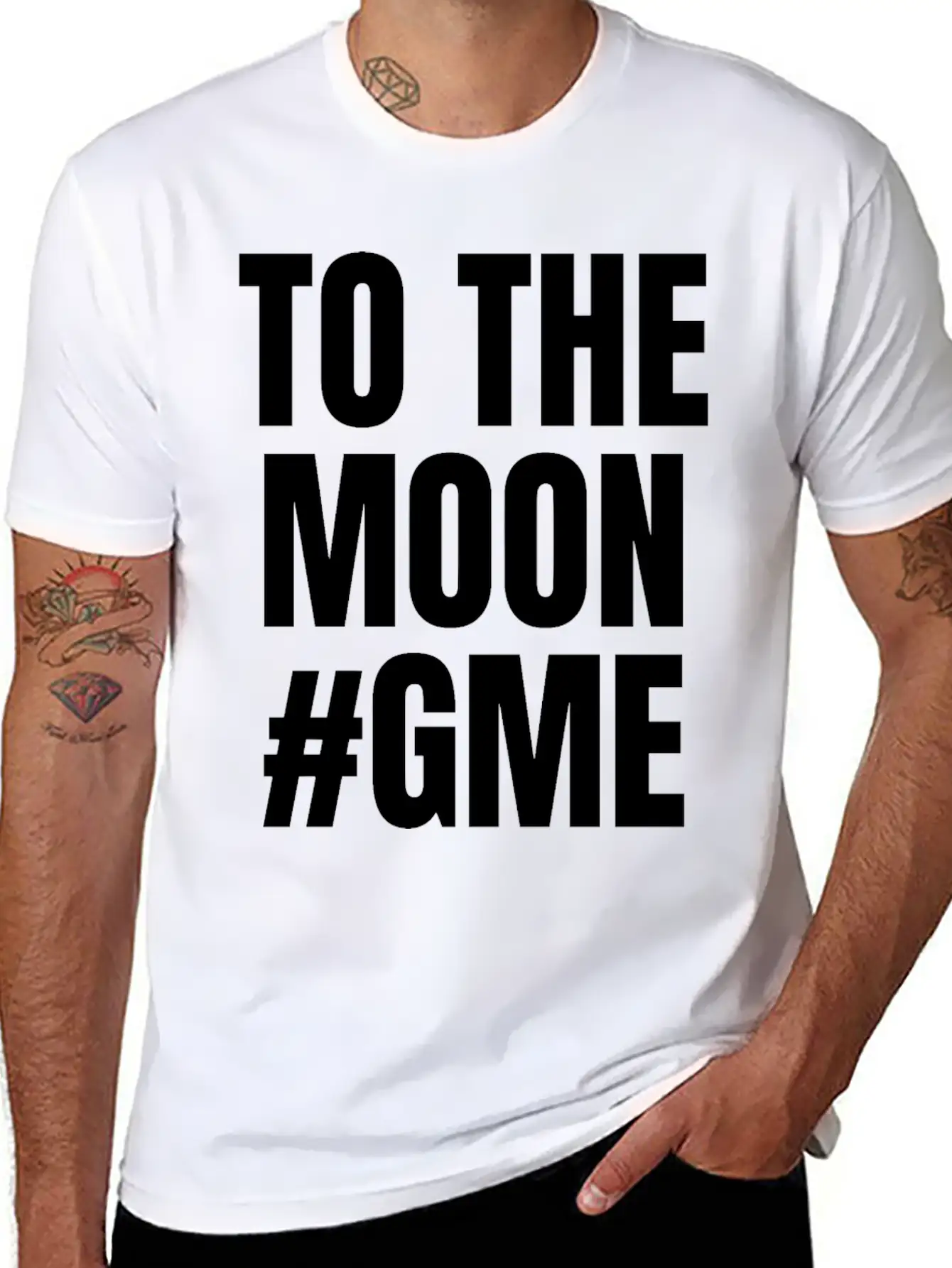GME To The Moon Stylish Everyday T-Shirt – Unisex Basic Cotton Tee