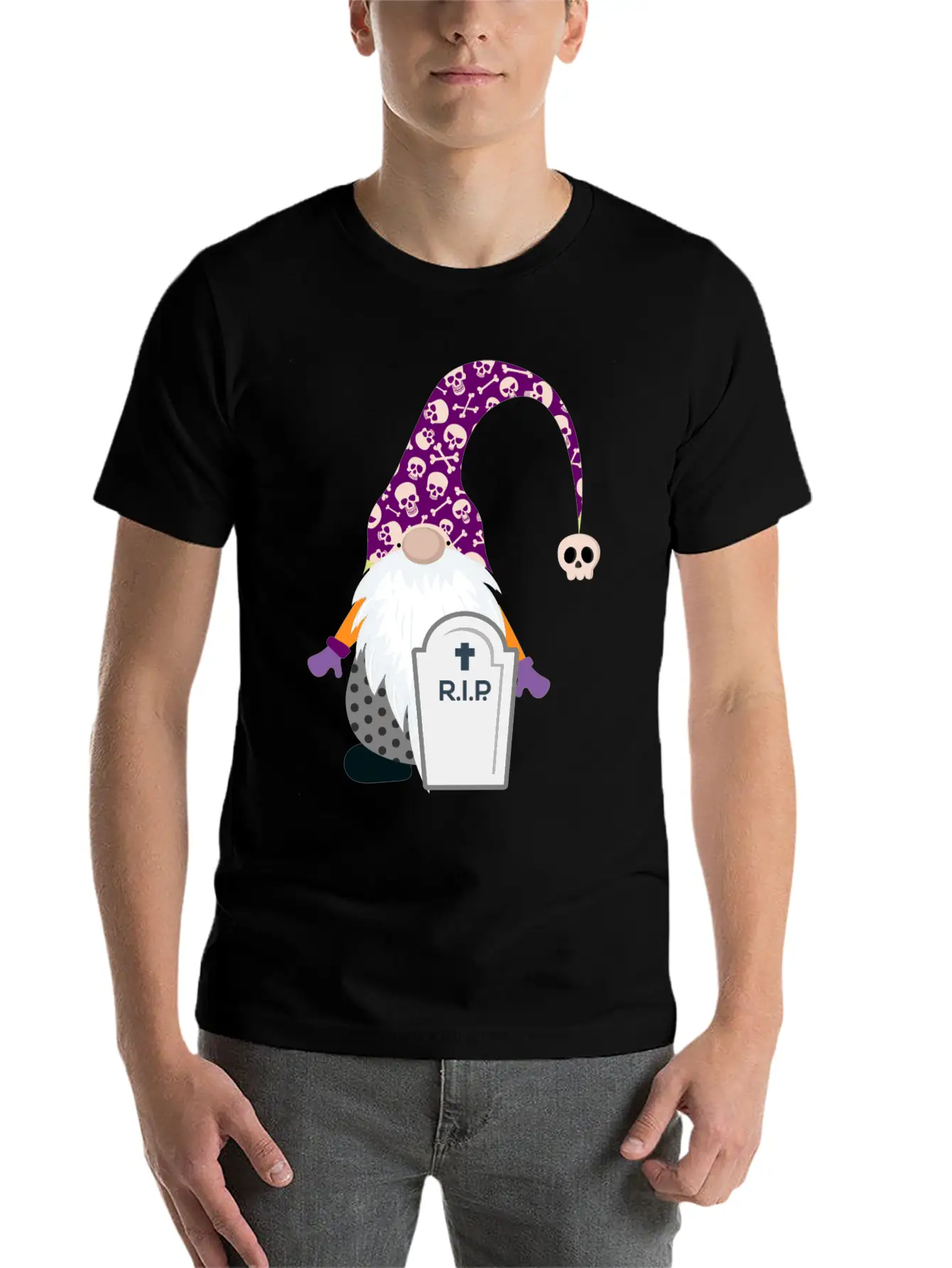 Gnome Halloween Clipart Rip Classic T Shirt Breathable Soft Cotton T-Shirt – Timeless Casual Look