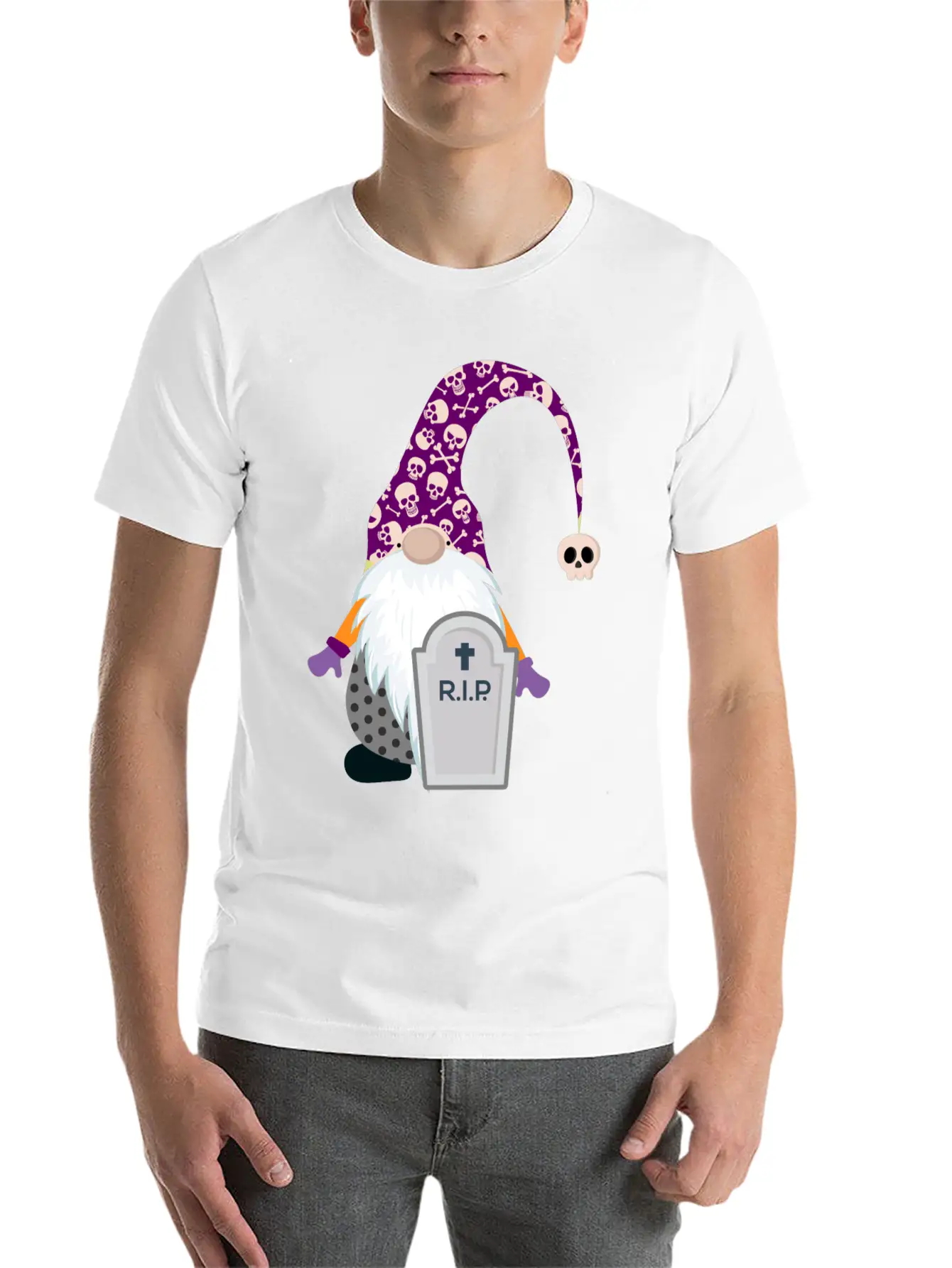 Gnome Halloween Clipart Rip Classic T Shirt Breathable Soft Cotton T-Shirt – Timeless Casual Look