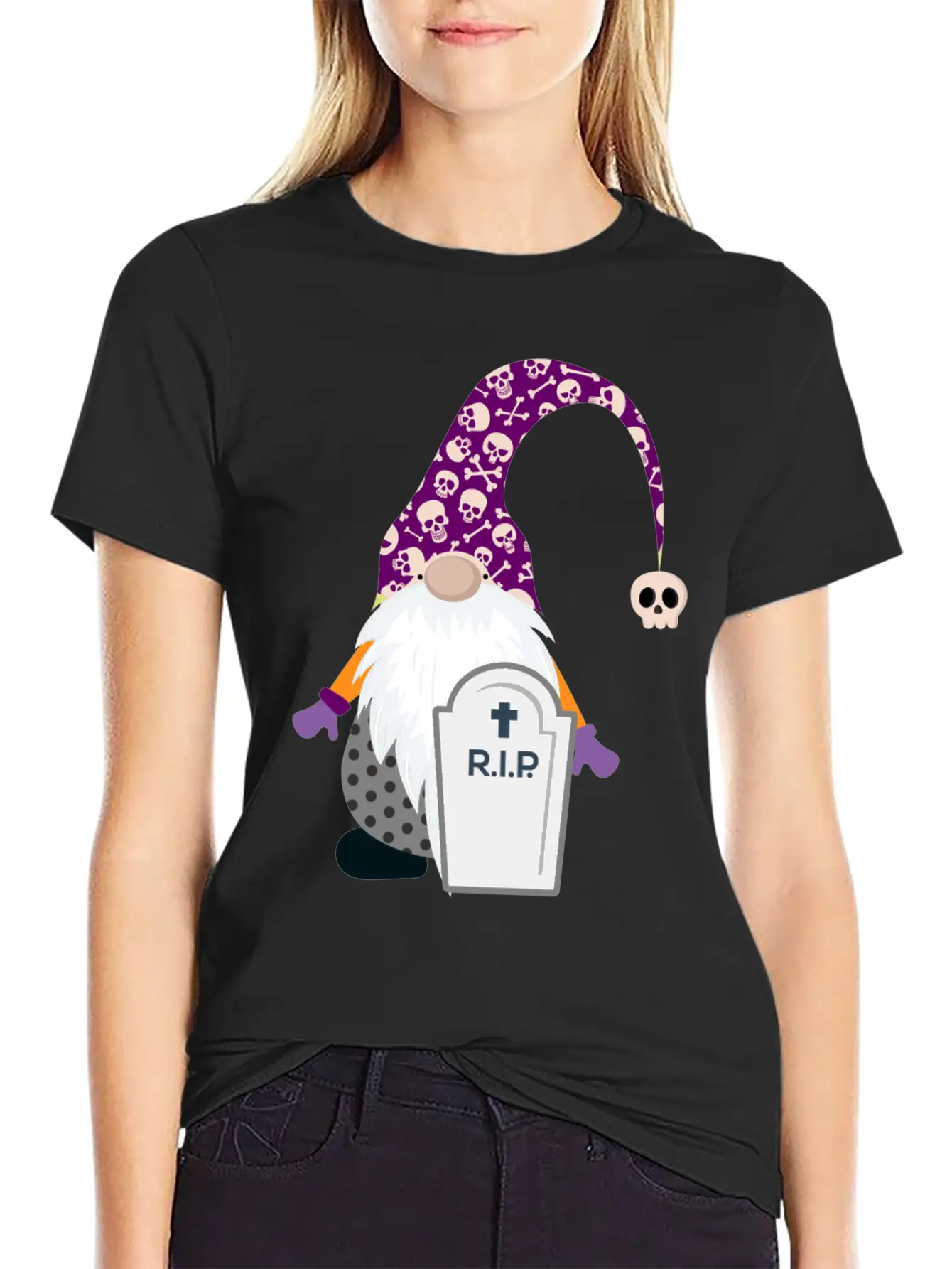 Gnome Halloween Clipart Rip Classic T Shirt Breathable Soft Cotton T-Shirt – Timeless Casual Look