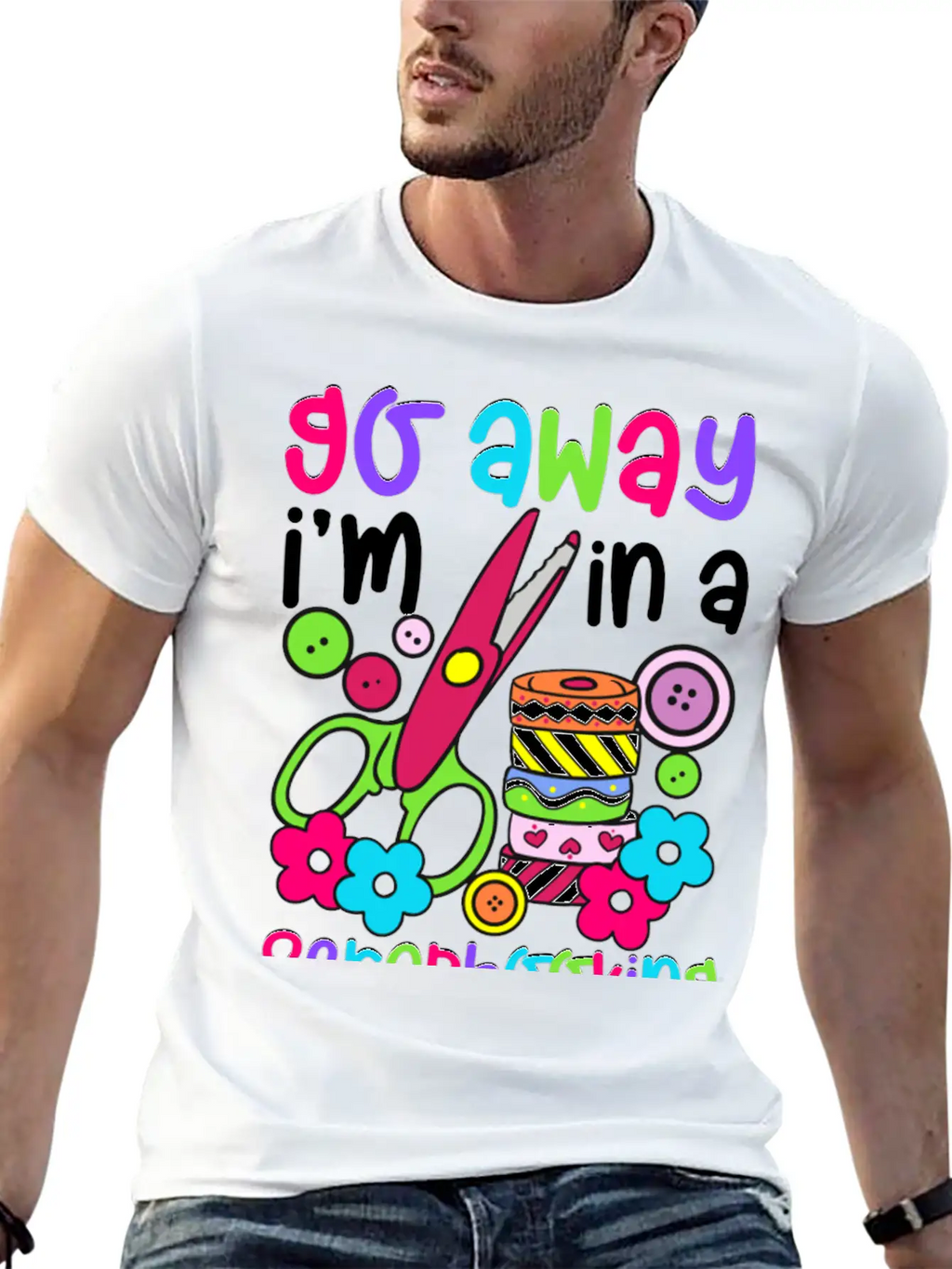 Go Away I M In A Scrapbooking Mood Essential Cotton Tee For Daily Outfits – Unisex Style