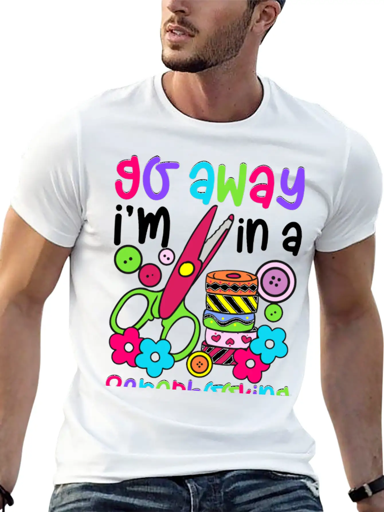 Go Away I M In A Scrapbooking Mood Essential Cotton Tee For Daily Outfits – Unisex Style