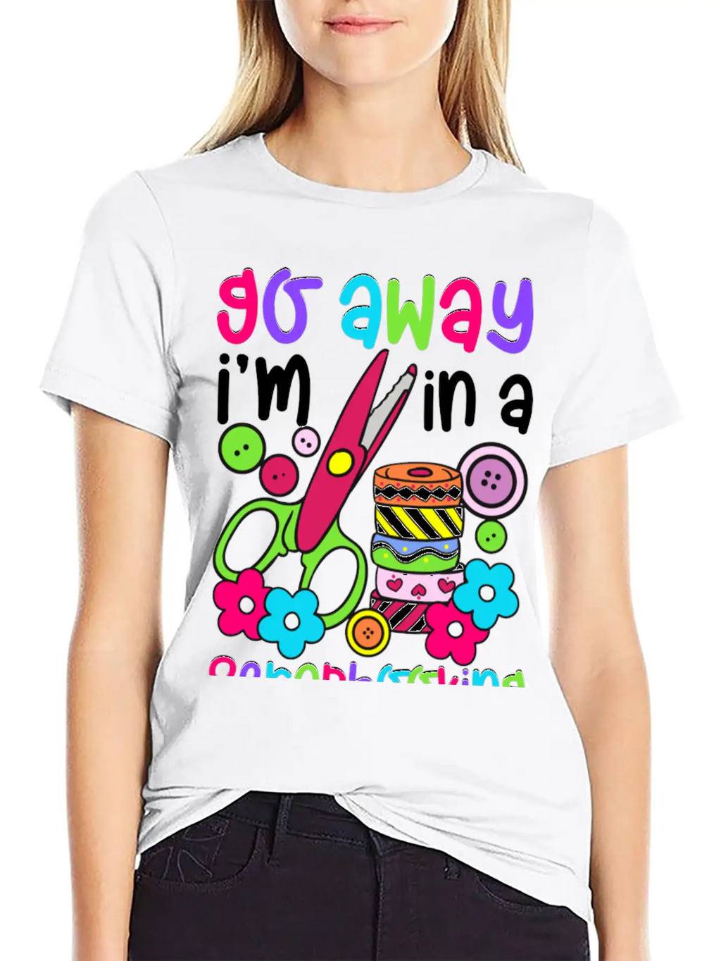 Go Away I M In A Scrapbooking Mood Essential Cotton Tee For Daily Outfits – Unisex Style