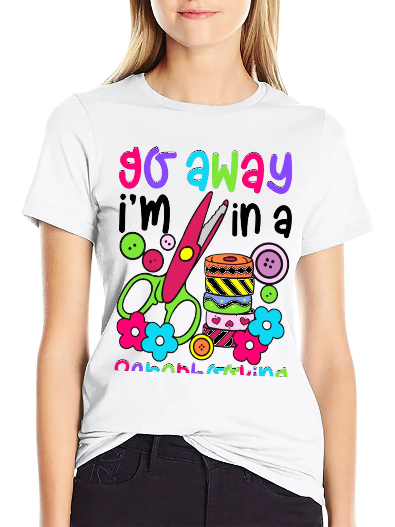Go Away I M In A Scrapbooking Mood Essential Cotton Tee For Daily Outfits – Unisex Style