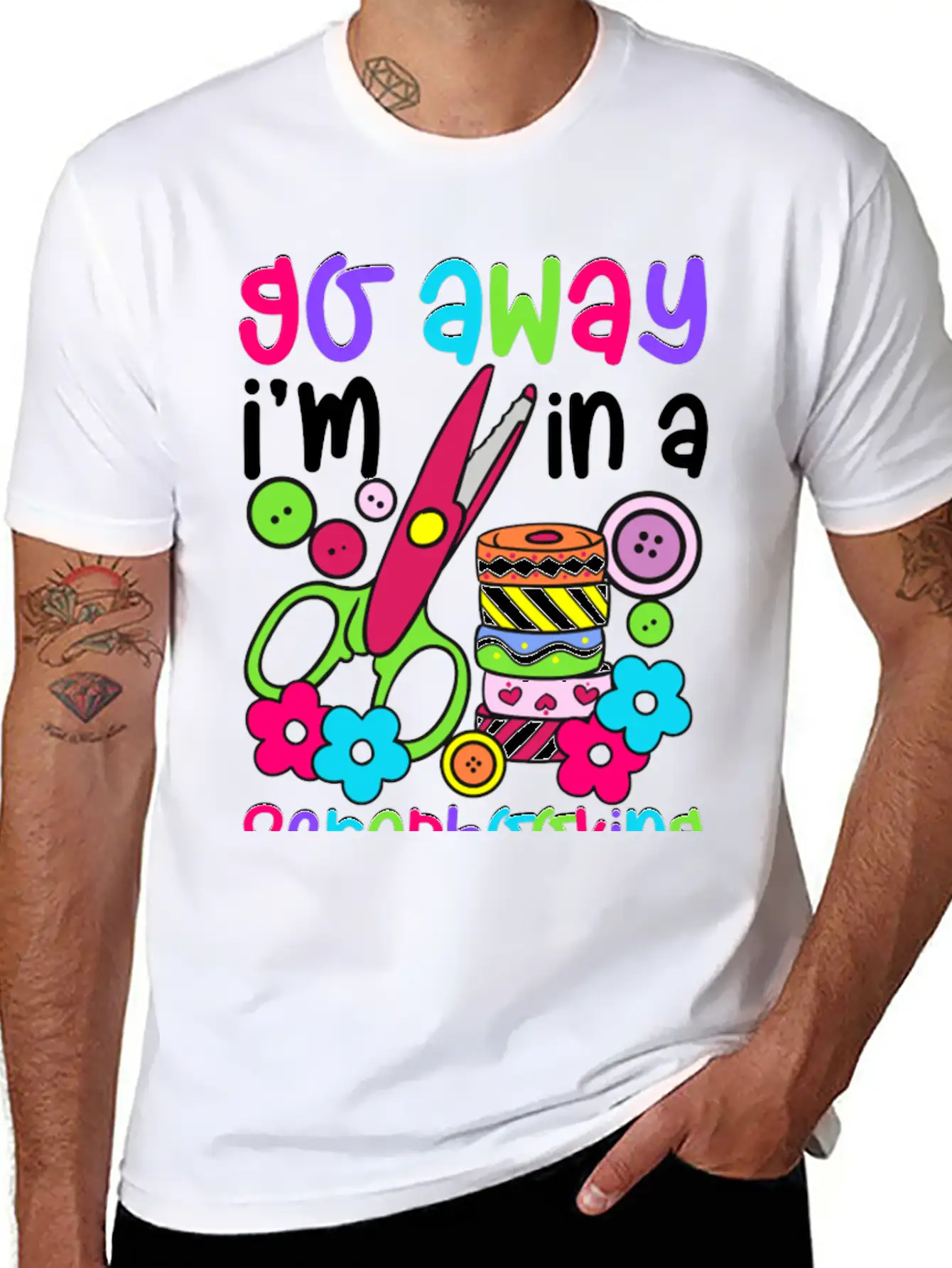 Go Away I M In A Scrapbooking Mood Essential Cotton Tee For Daily Outfits – Unisex Style