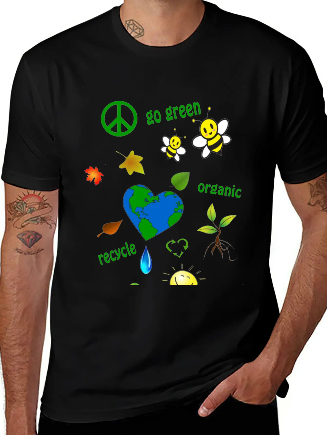 Go Green Modern Fit Casual T-Shirt – Clean And Versatile Design