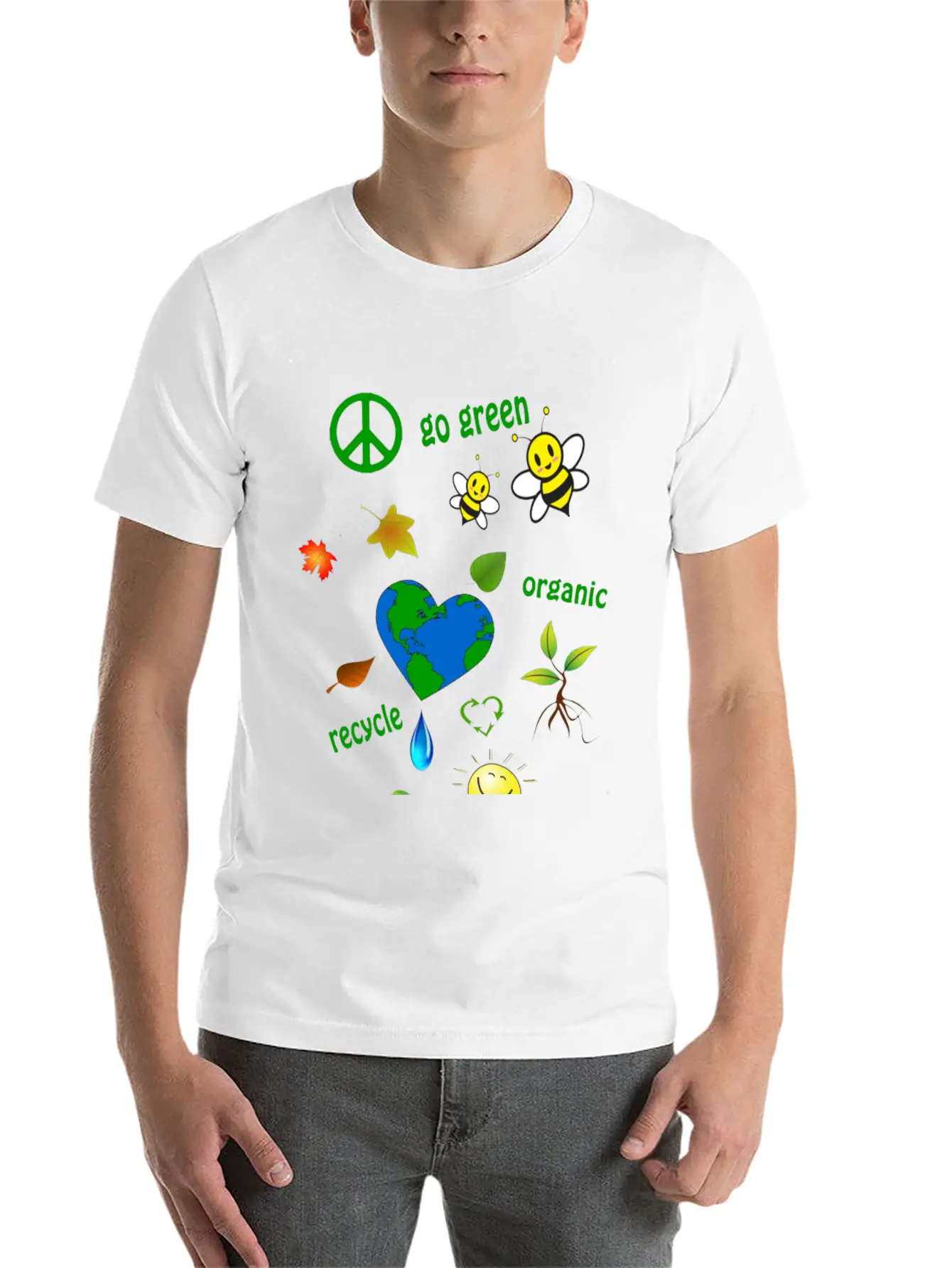 Go Green Modern Fit Casual T-Shirt – Clean And Versatile Design