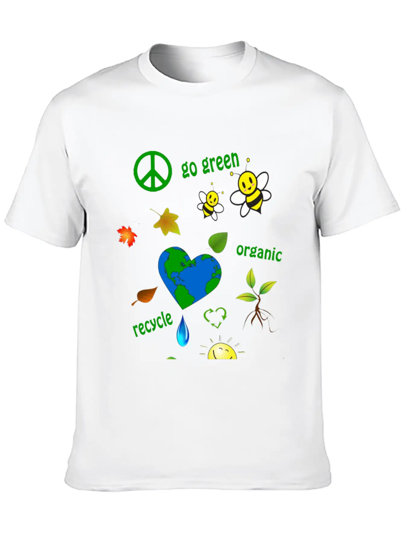 Go Green Modern Fit Casual T-Shirt – Clean And Versatile Design