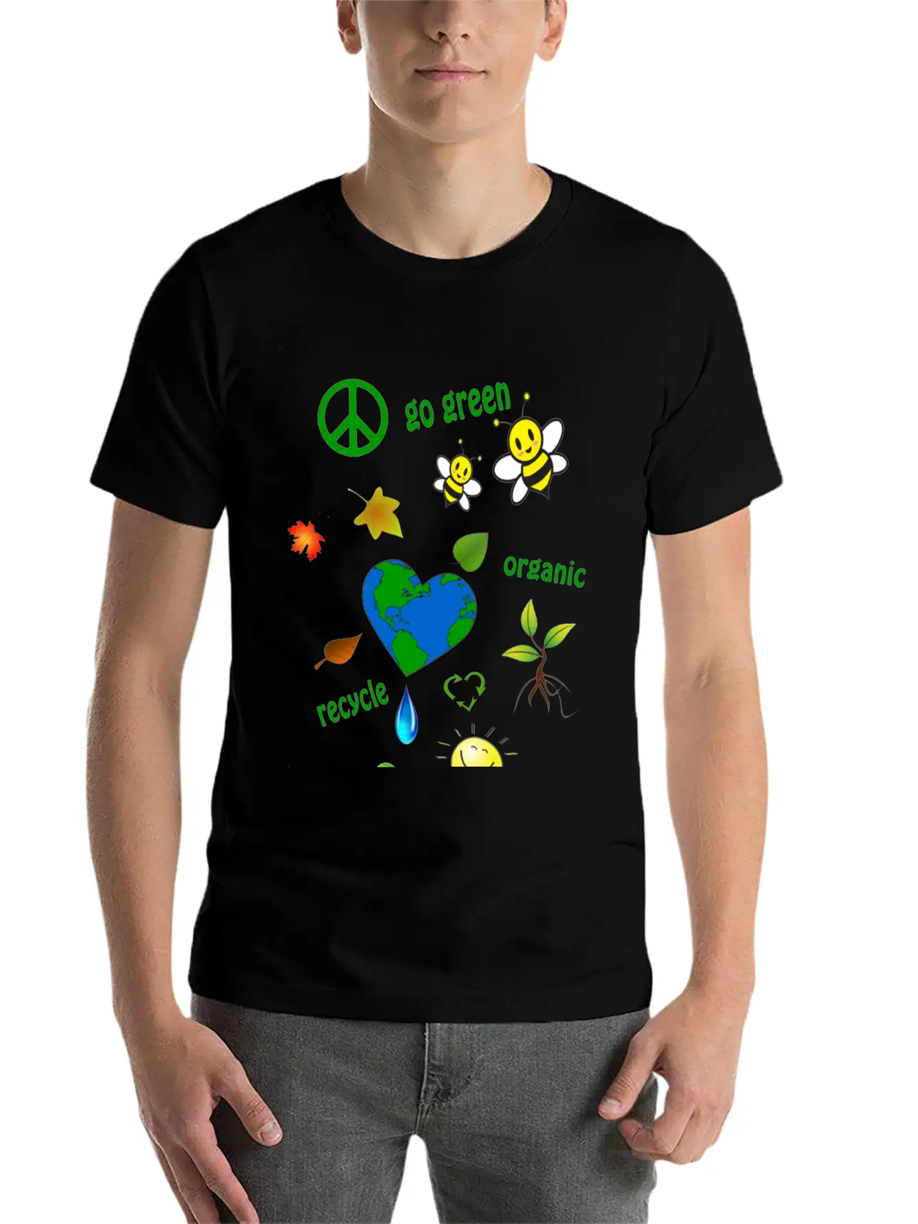 Go Green Modern Fit Casual T-Shirt – Clean And Versatile Design