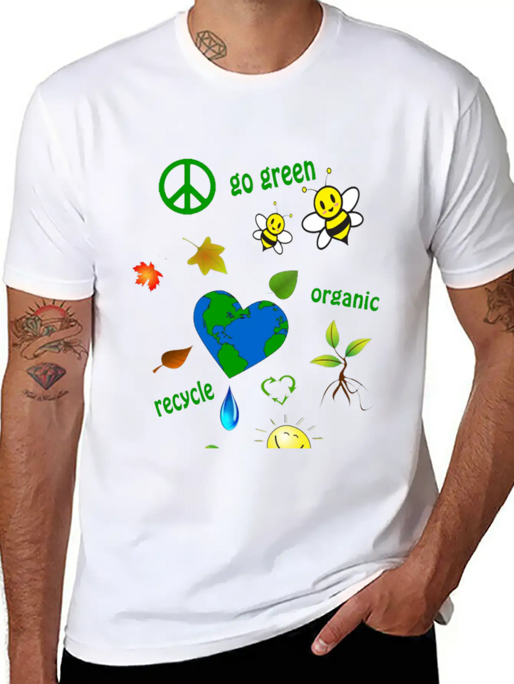 Go Green Modern Fit Casual T-Shirt – Clean And Versatile Design