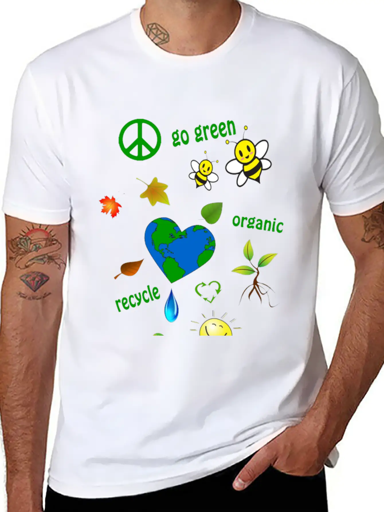 Go Green Modern Fit Casual T-Shirt – Clean And Versatile Design