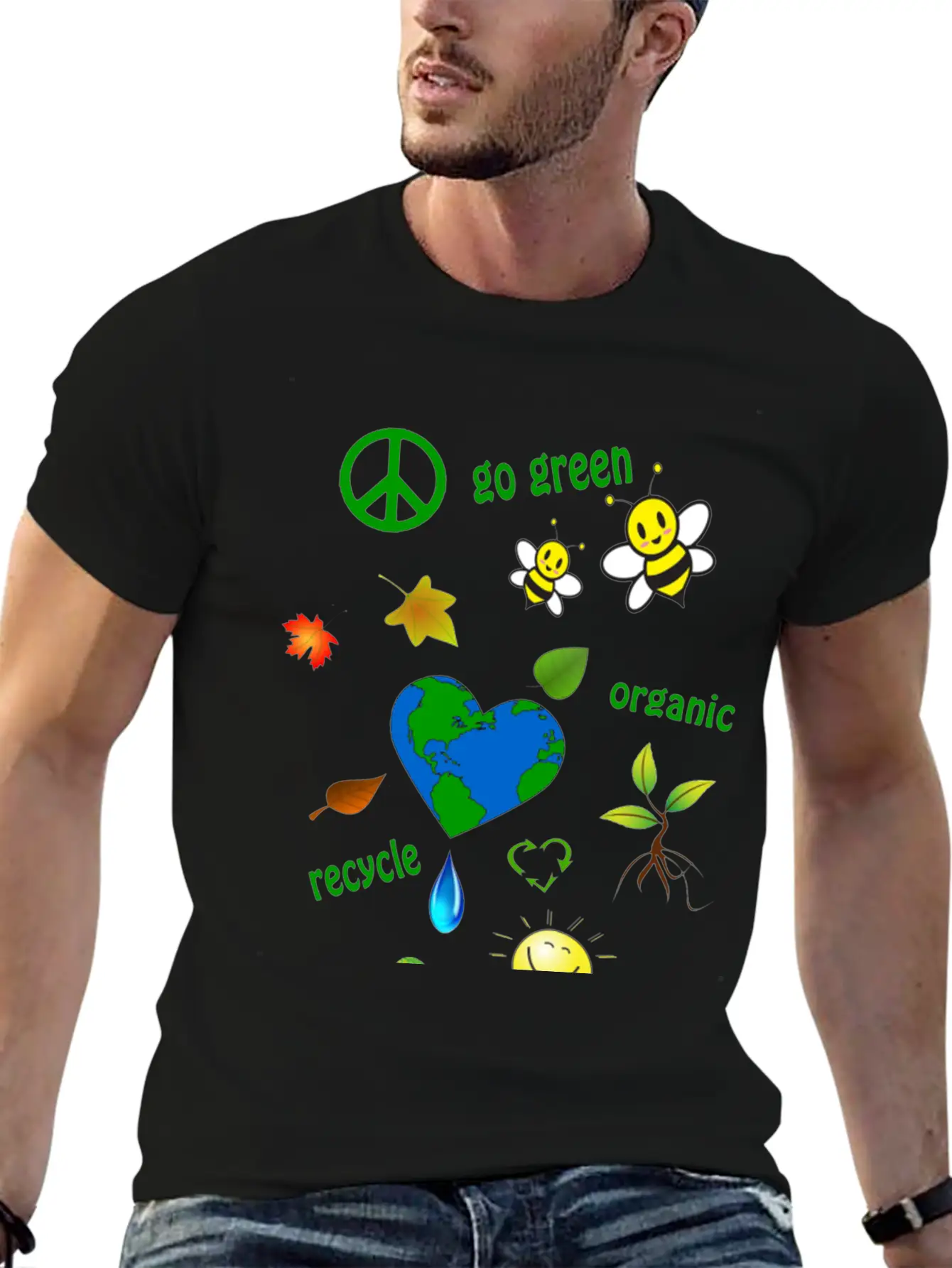 Go Green Modern Fit Casual T-Shirt – Clean And Versatile Design
