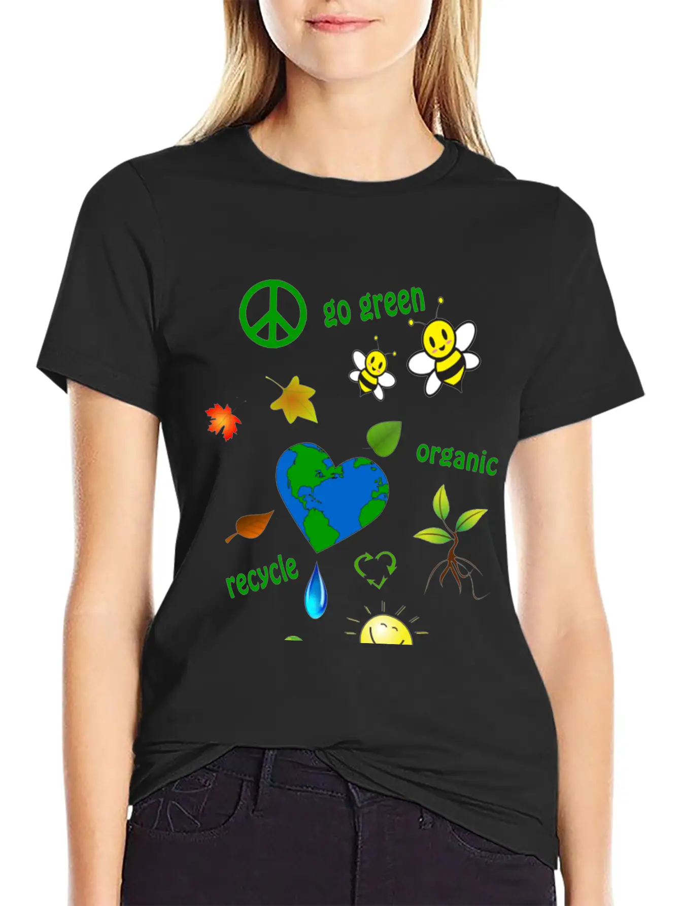Go Green Modern Fit Casual T-Shirt – Clean And Versatile Design