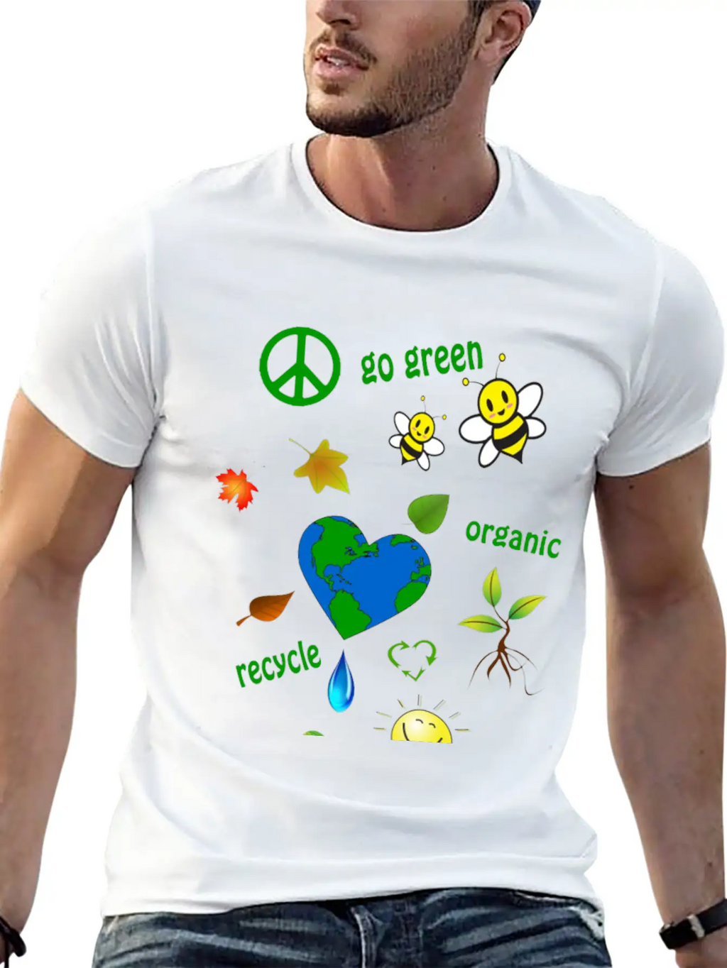 Go Green Modern Fit Casual T-Shirt – Clean And Versatile Design