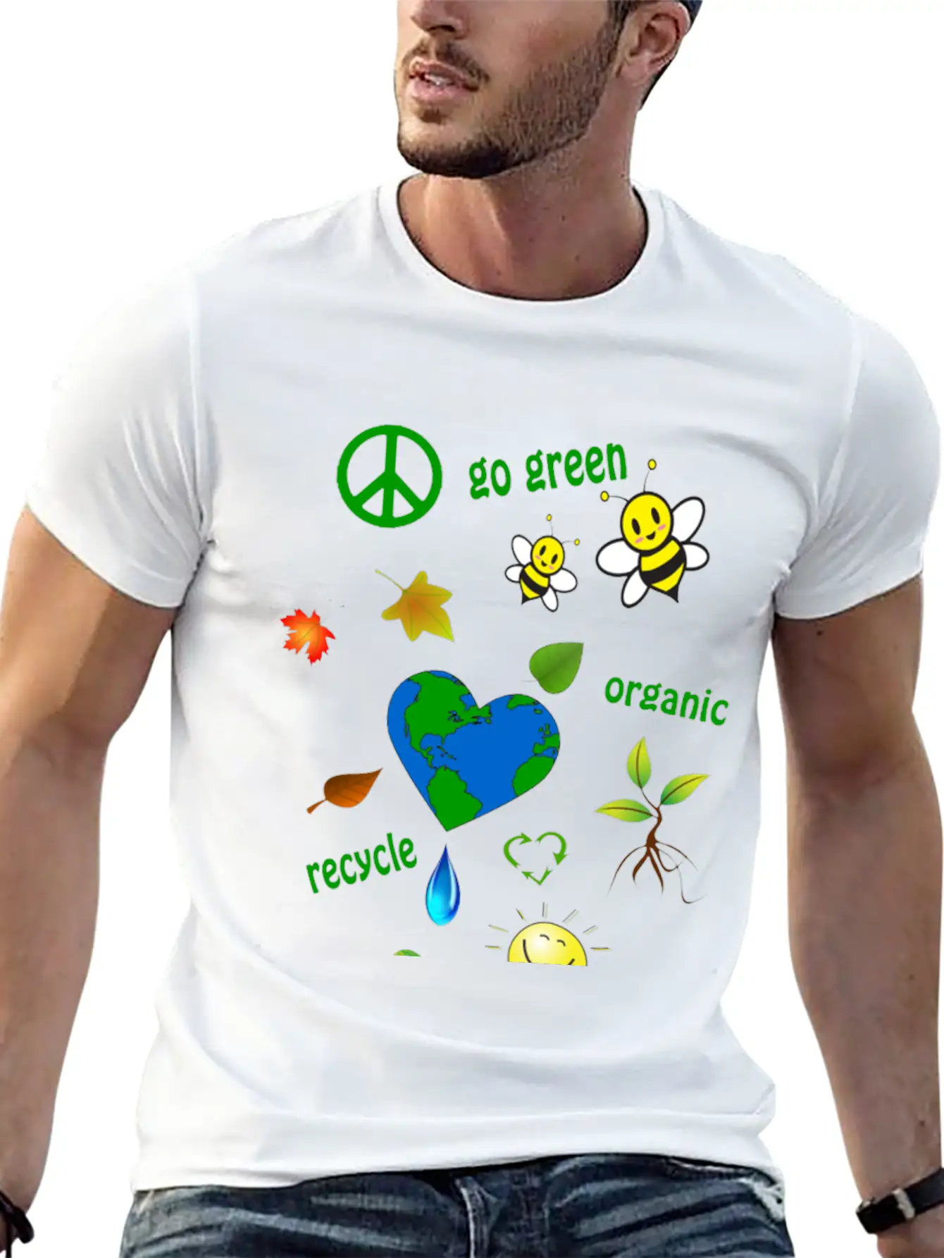 Go Green Modern Fit Casual T-Shirt – Clean And Versatile Design