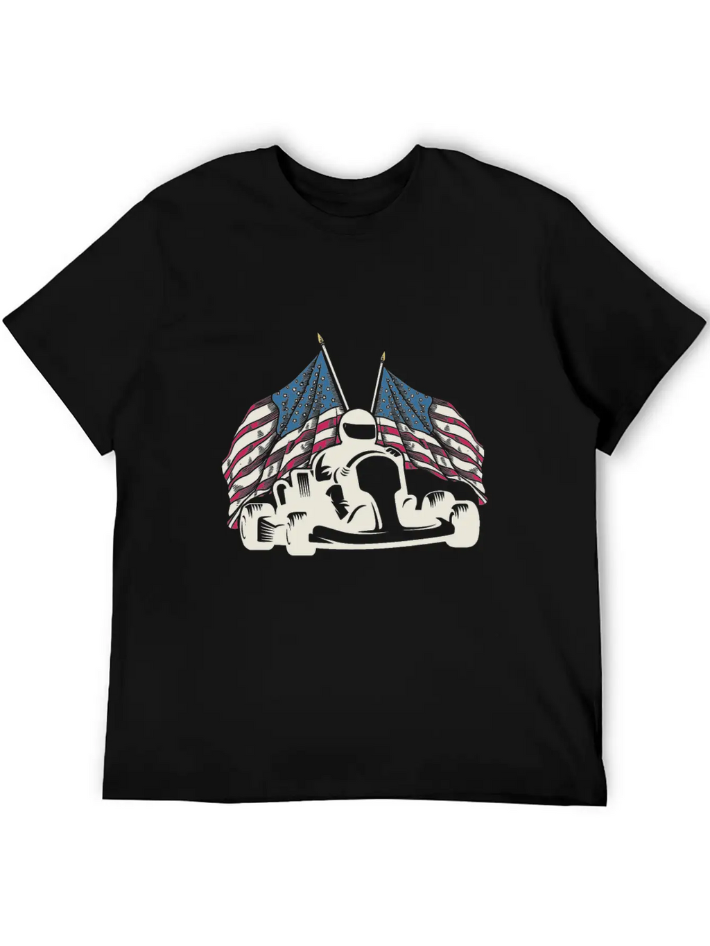 Go Kart Racing US Flags Karting GoCart Racer Unisex Casual T-Shirt – Clean Design For Daily Comfort