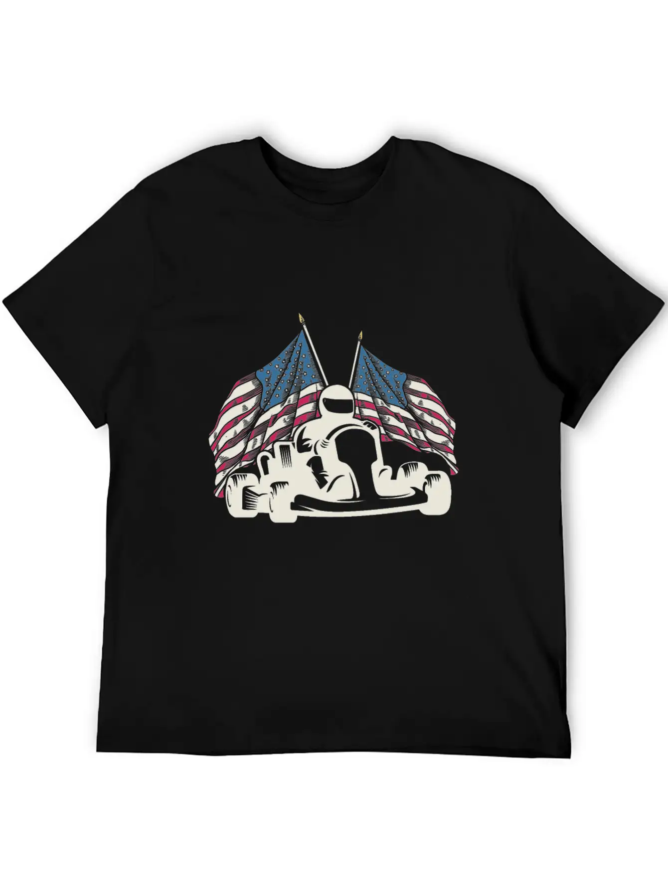 Go Kart Racing US Flags Karting GoCart Racer Unisex Casual T-Shirt – Clean Design For Daily Comfort