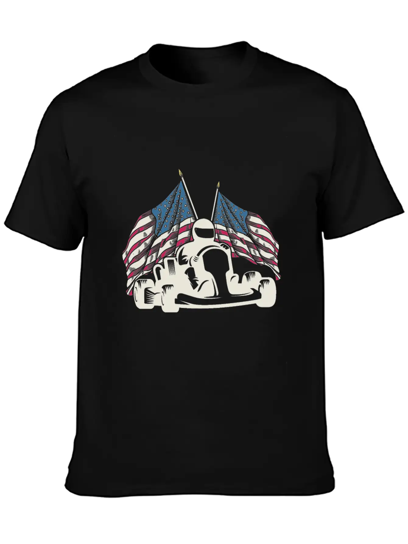 Go Kart Racing US Flags Karting GoCart Racer Unisex Casual T-Shirt – Clean Design For Daily Comfort