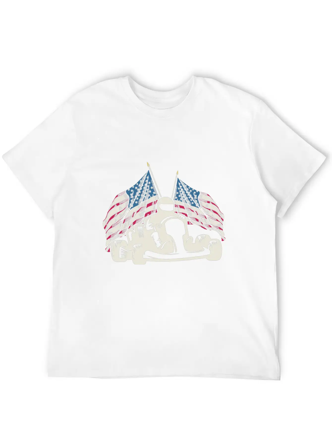 Go Kart Racing US Flags Karting GoCart Racer Unisex Casual T-Shirt – Clean Design For Daily Comfort