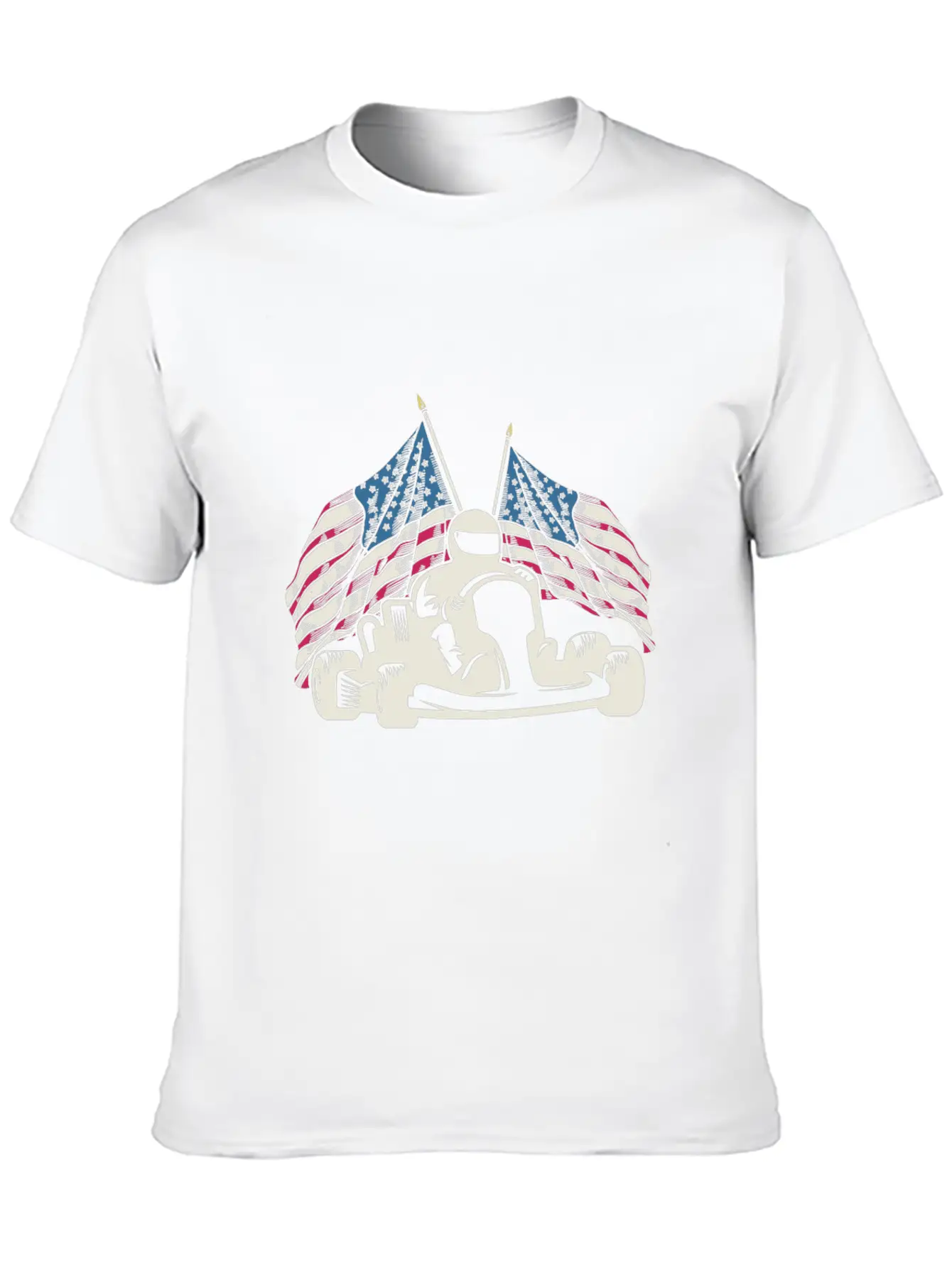 Go Kart Racing US Flags Karting GoCart Racer Unisex Casual T-Shirt – Clean Design For Daily Comfort