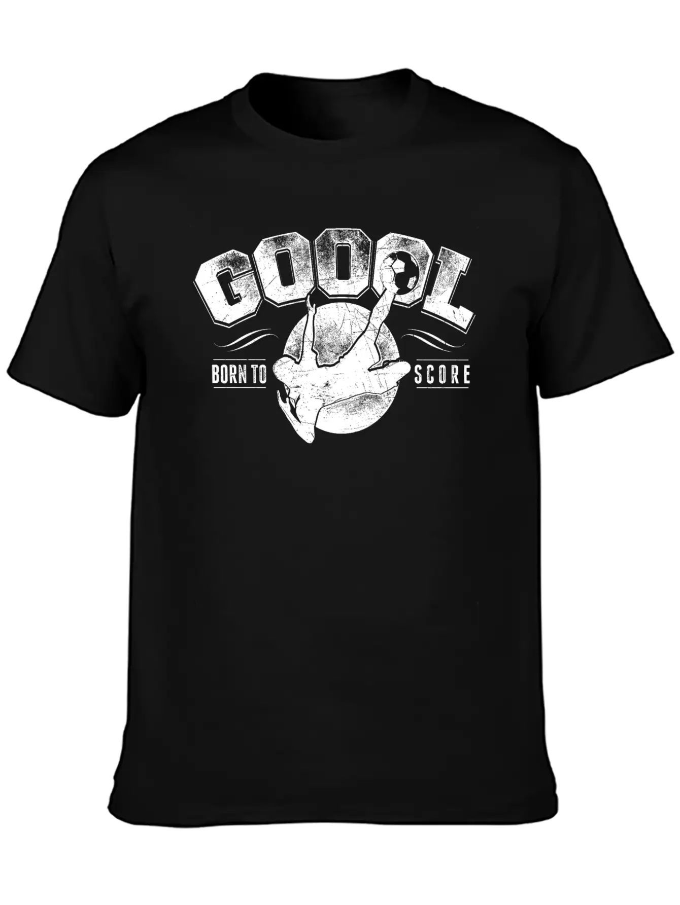 GOAL Born To Score Vintage Football White Classic Cotton Tee – Unisex Comfort For Any Season
