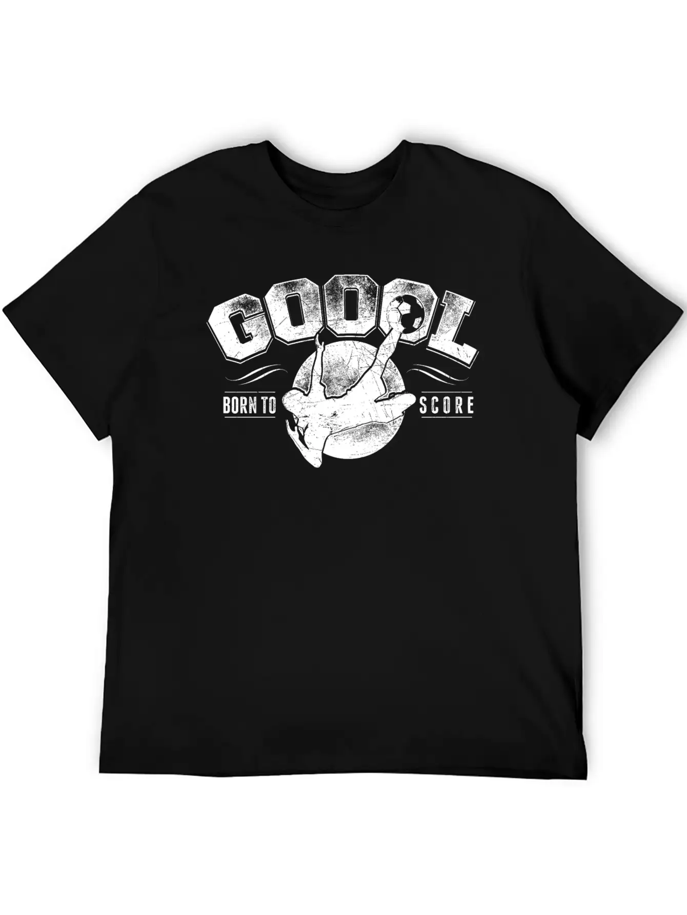 GOAL Born To Score Vintage Football White Classic Cotton Tee – Unisex Comfort For Any Season