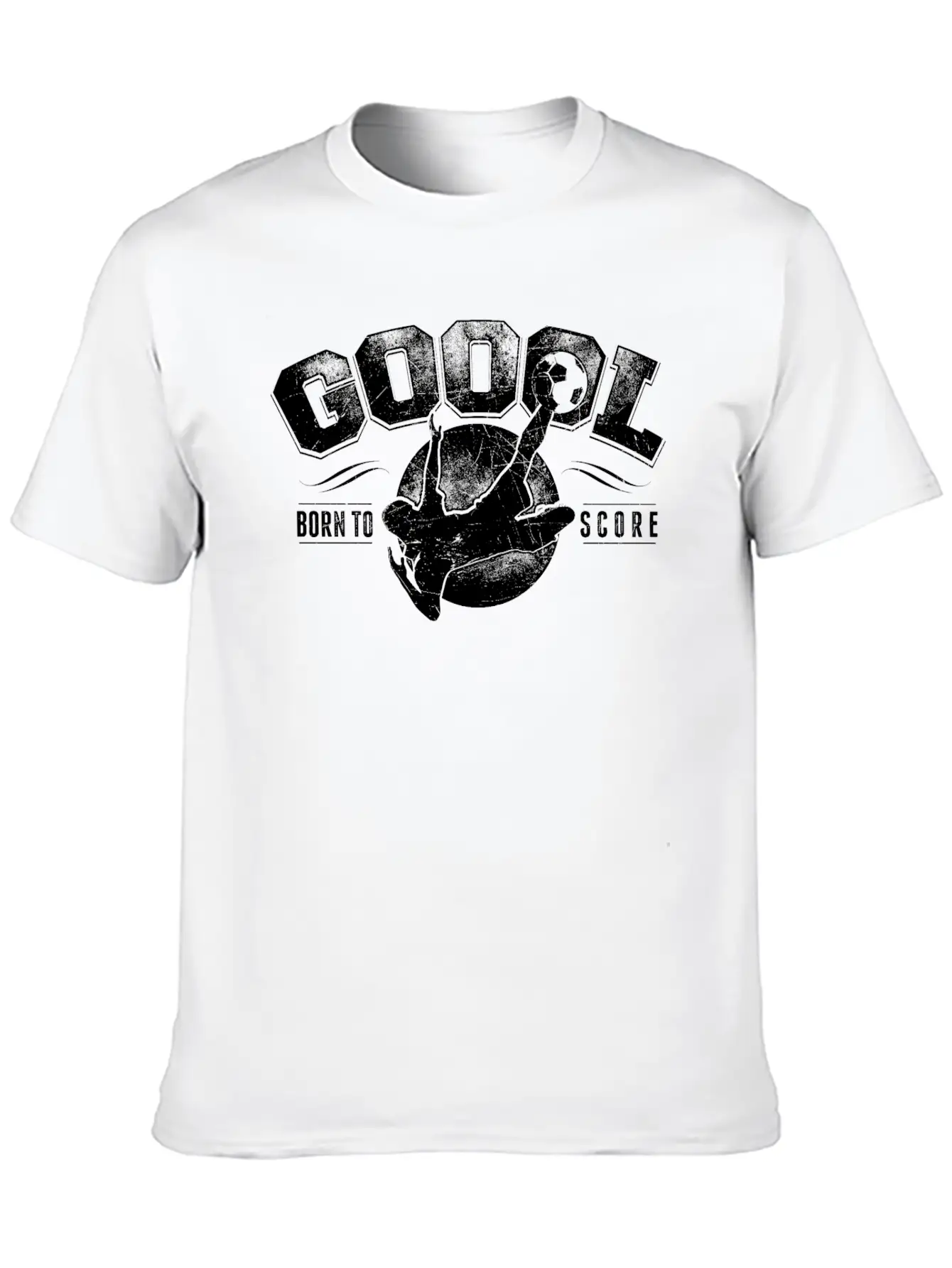 GOAL Born To Score Vintage Football White Classic Cotton Tee – Unisex Comfort For Any Season