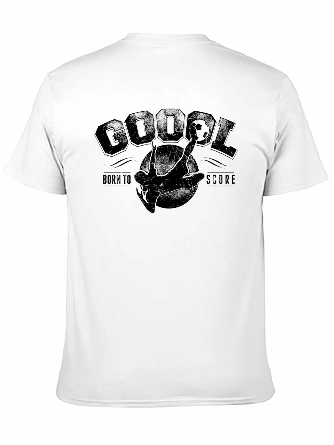 GOAL Born To Score Vintage Football White Classic Cotton Tee – Unisex Comfort For Any Season