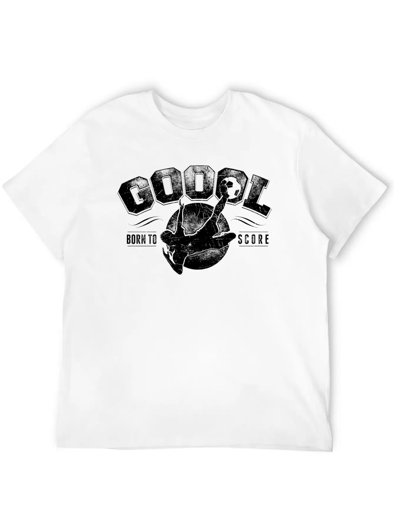 GOAL Born To Score Vintage Football White Classic Cotton Tee – Unisex Comfort For Any Season