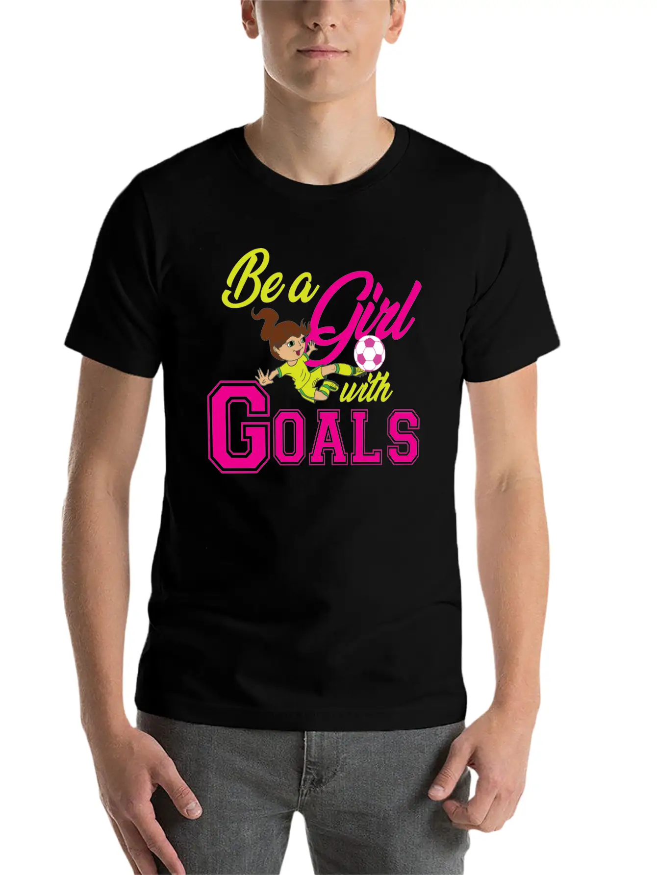Goal Girl Soccer Footballer Winner Woman Classic Cotton Tee – Unisex Comfort For Any Season