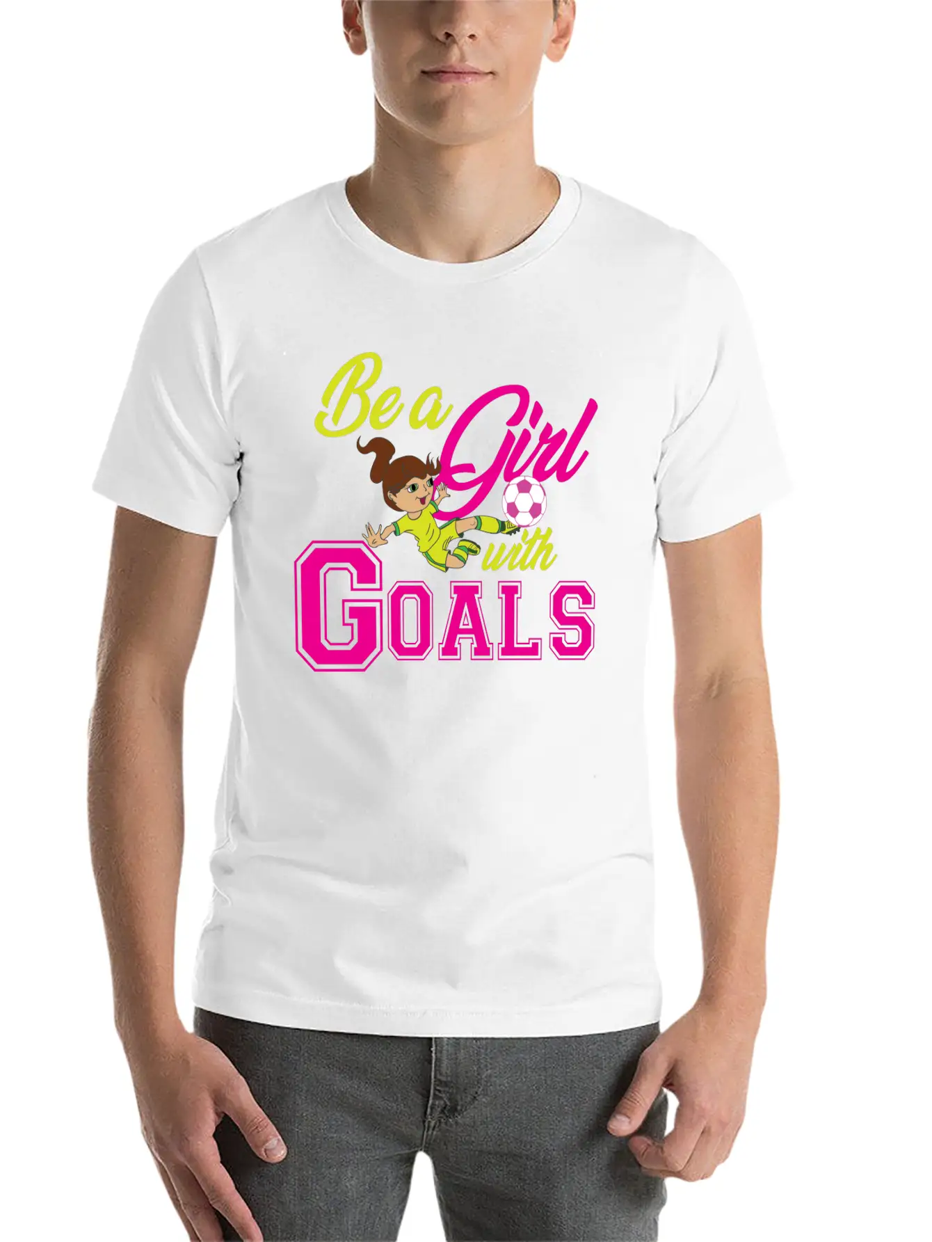 Goal Girl Soccer Footballer Winner Woman Classic Cotton Tee – Unisex Comfort For Any Season